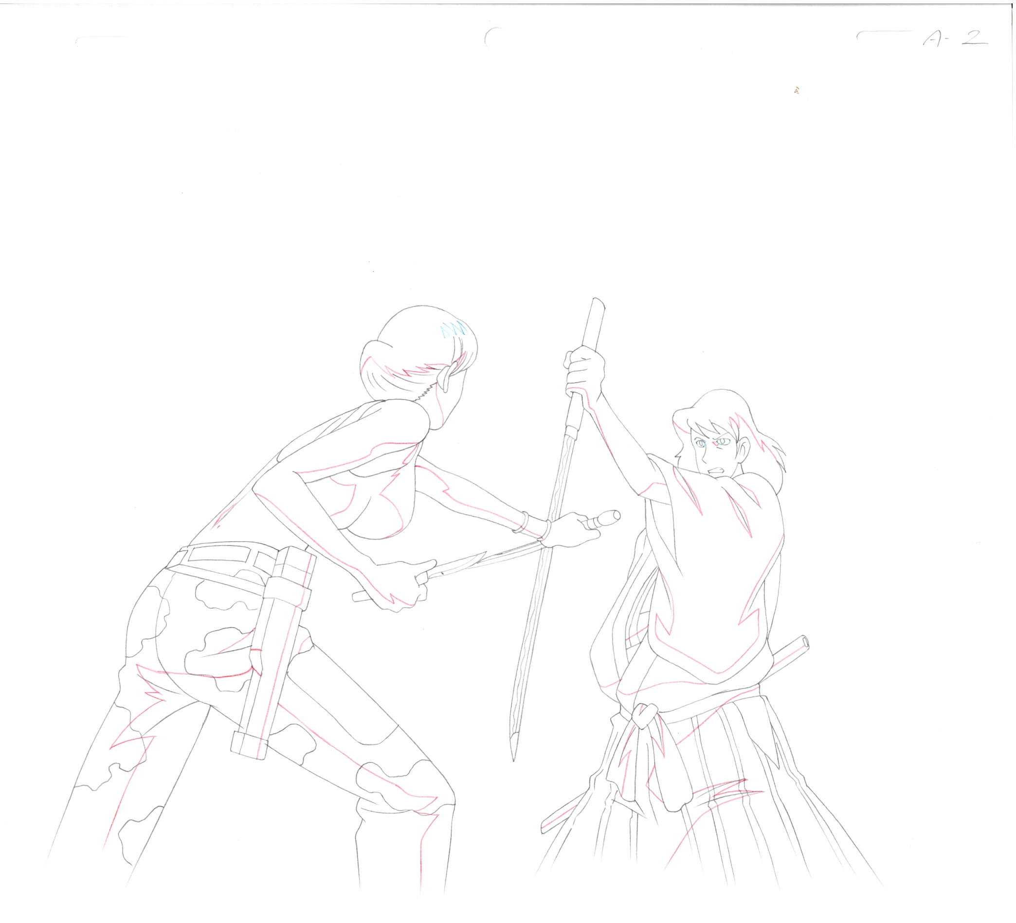 Lupin III Original Sketch (Goemon) 3 page Set