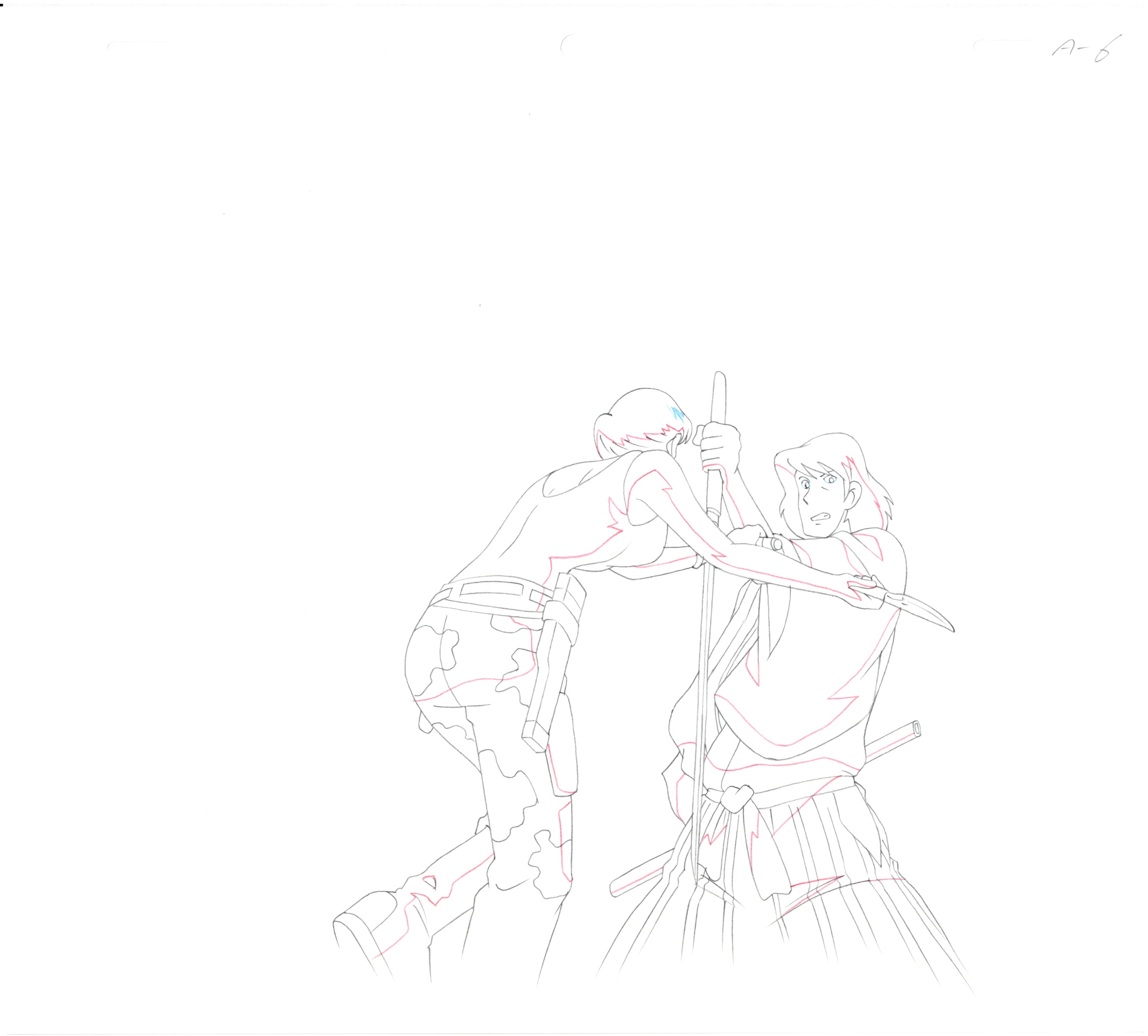 Lupin III Original Sketch (Goemon) 4 page Set