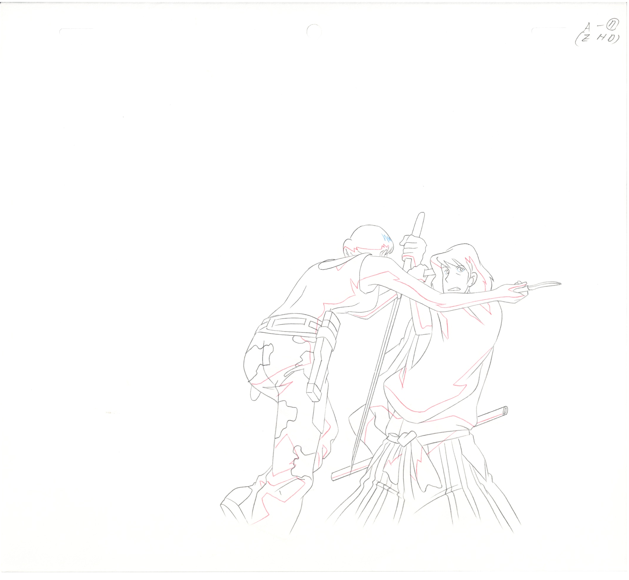 Lupin III Original Sketch (Goemon) 4 page Set