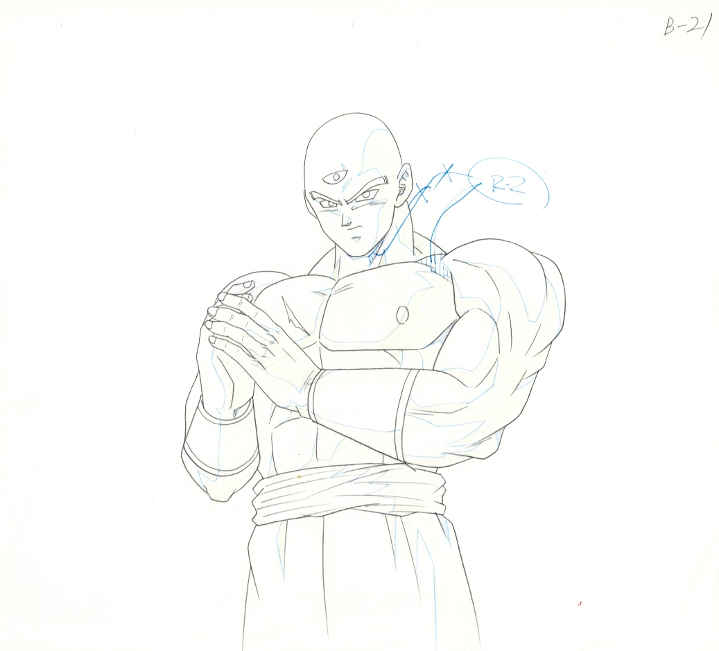 Dragonball Original Cel and Drawing (Tien Shinhan)