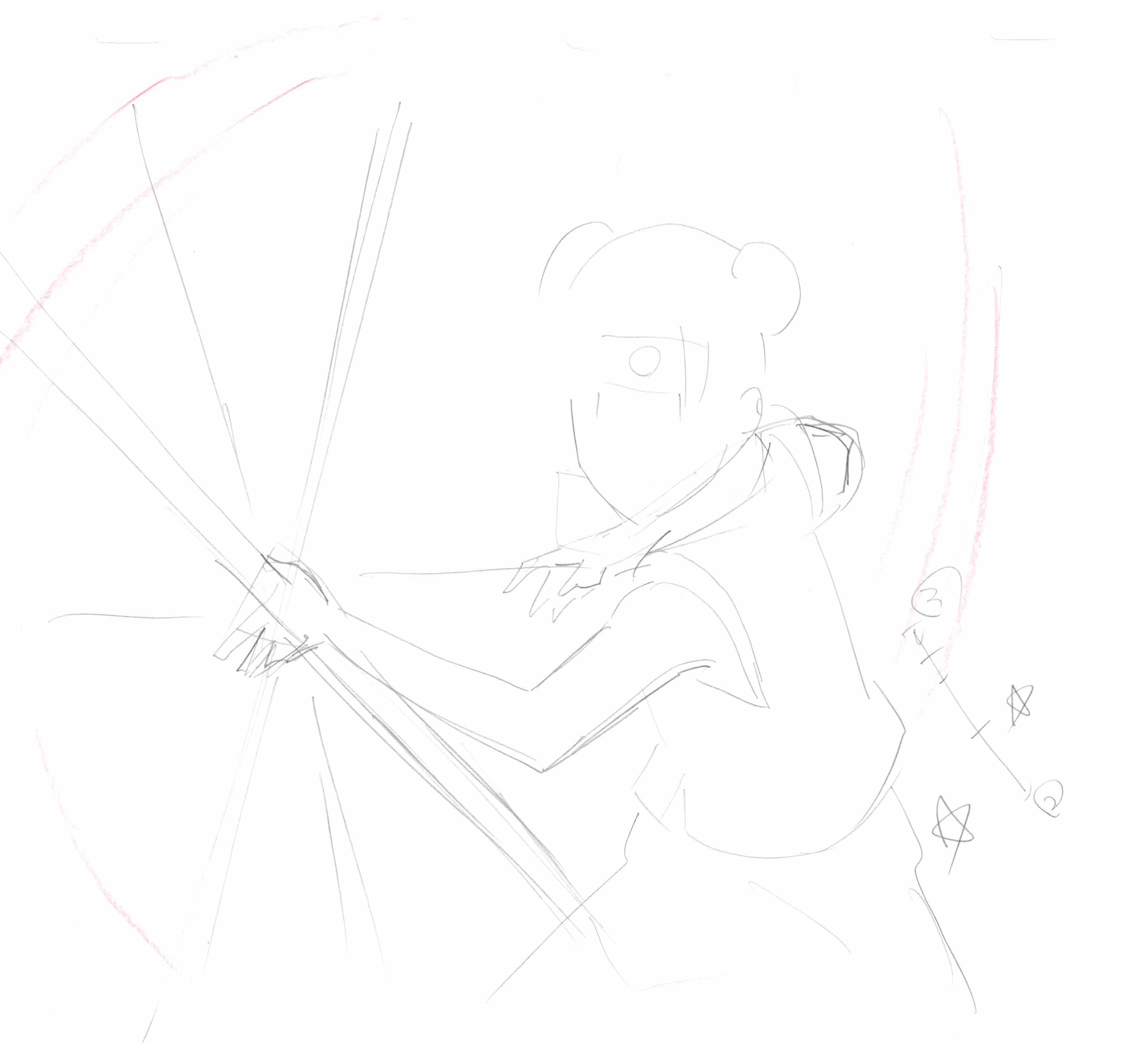 Naruto Original Sketch (Tenten) 5-page Set