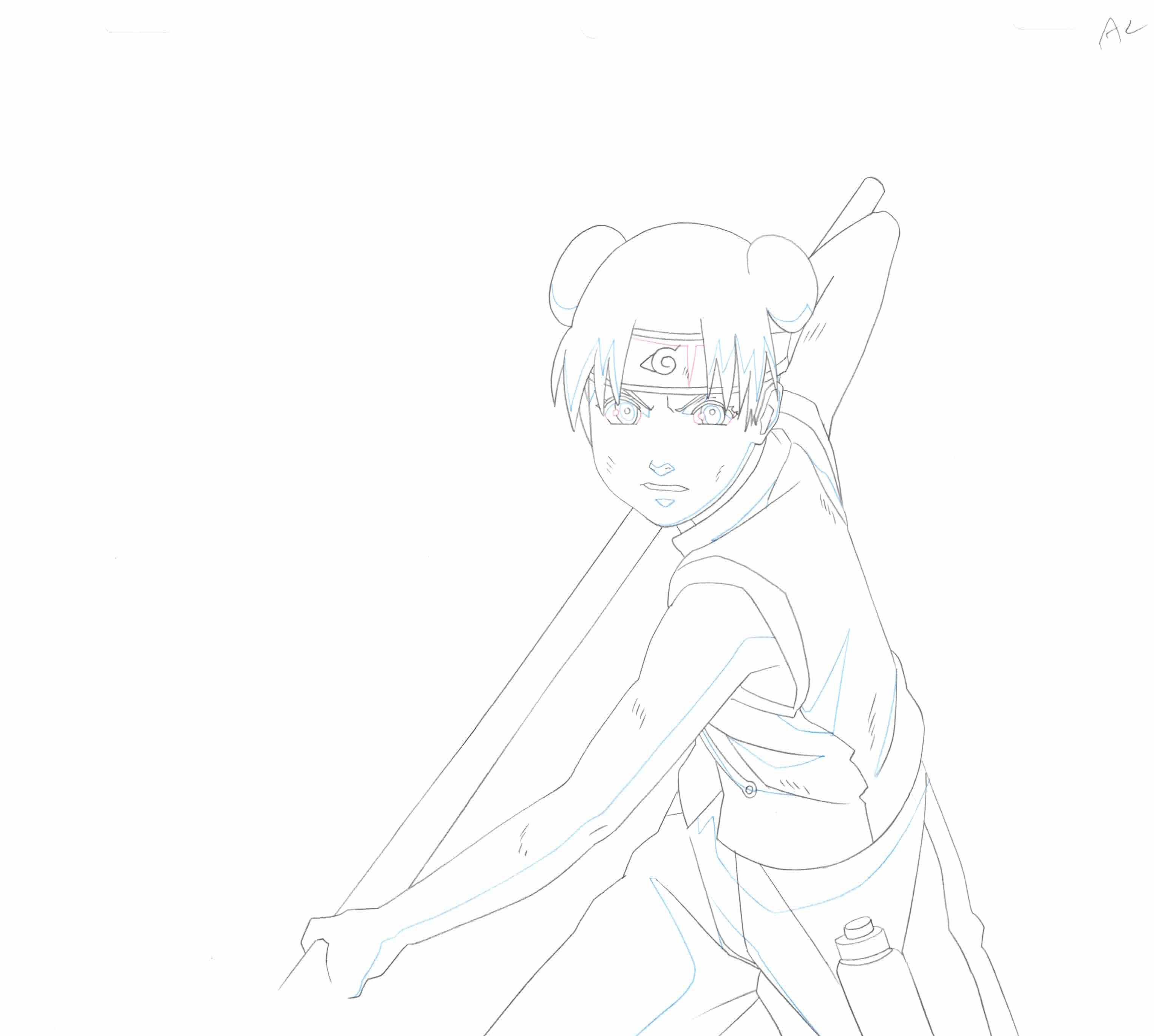 Naruto Original Sketch (Tenten) 5-page Set