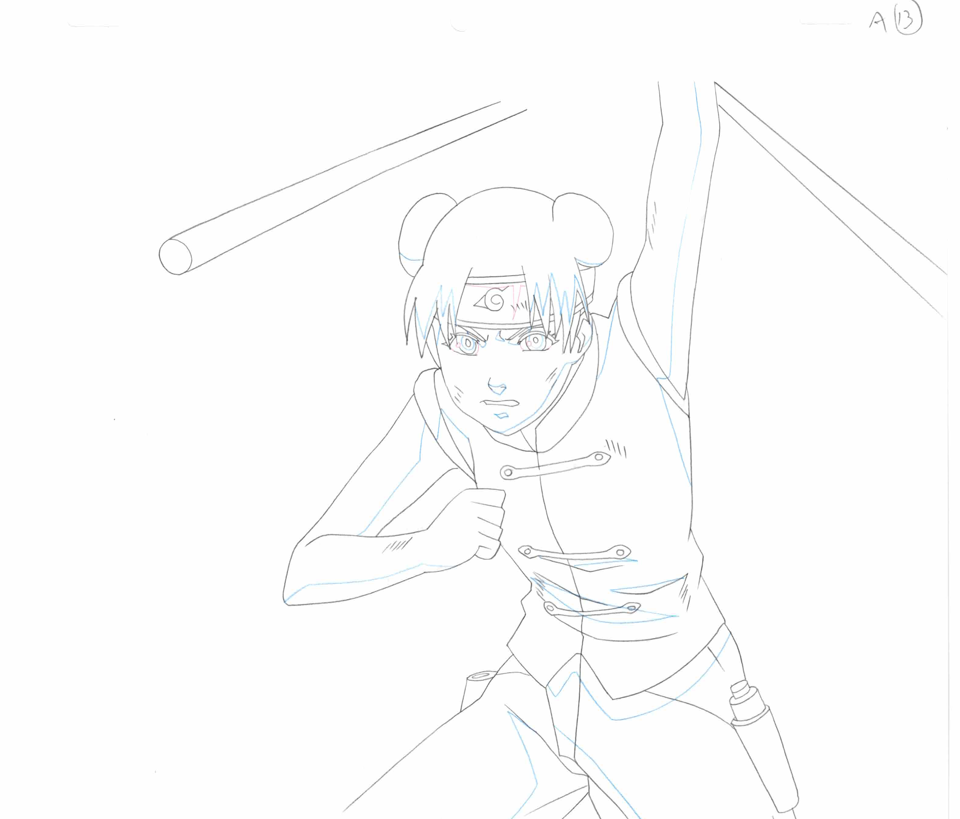 Naruto Original Sketch (Tenten) 6-page Set