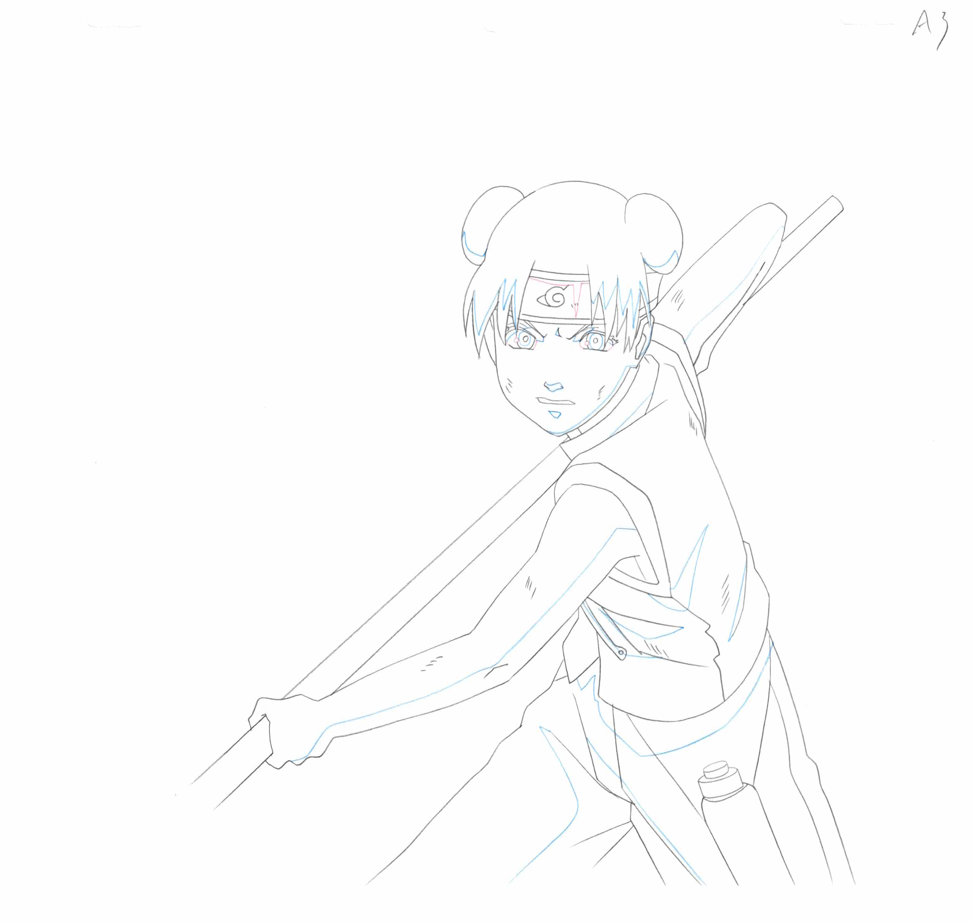 Naruto Original Sketch (Tenten) 5-page Set