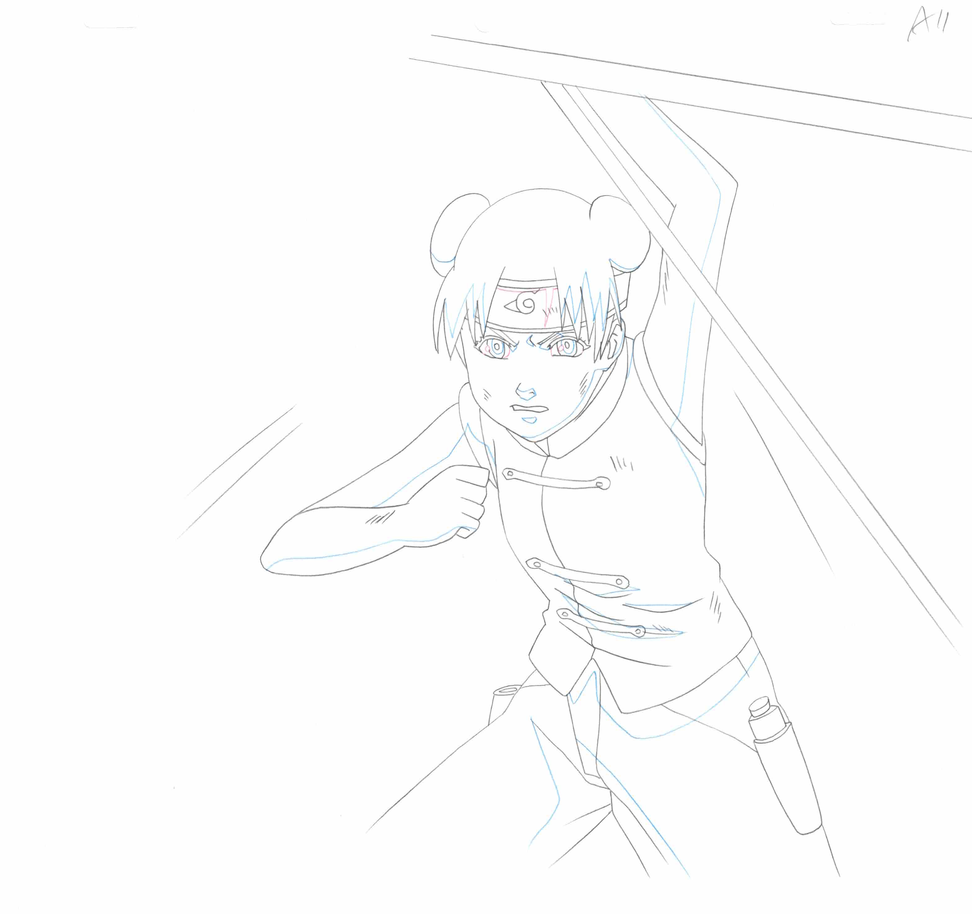 Naruto Original Sketch (Tenten) 4-page Set