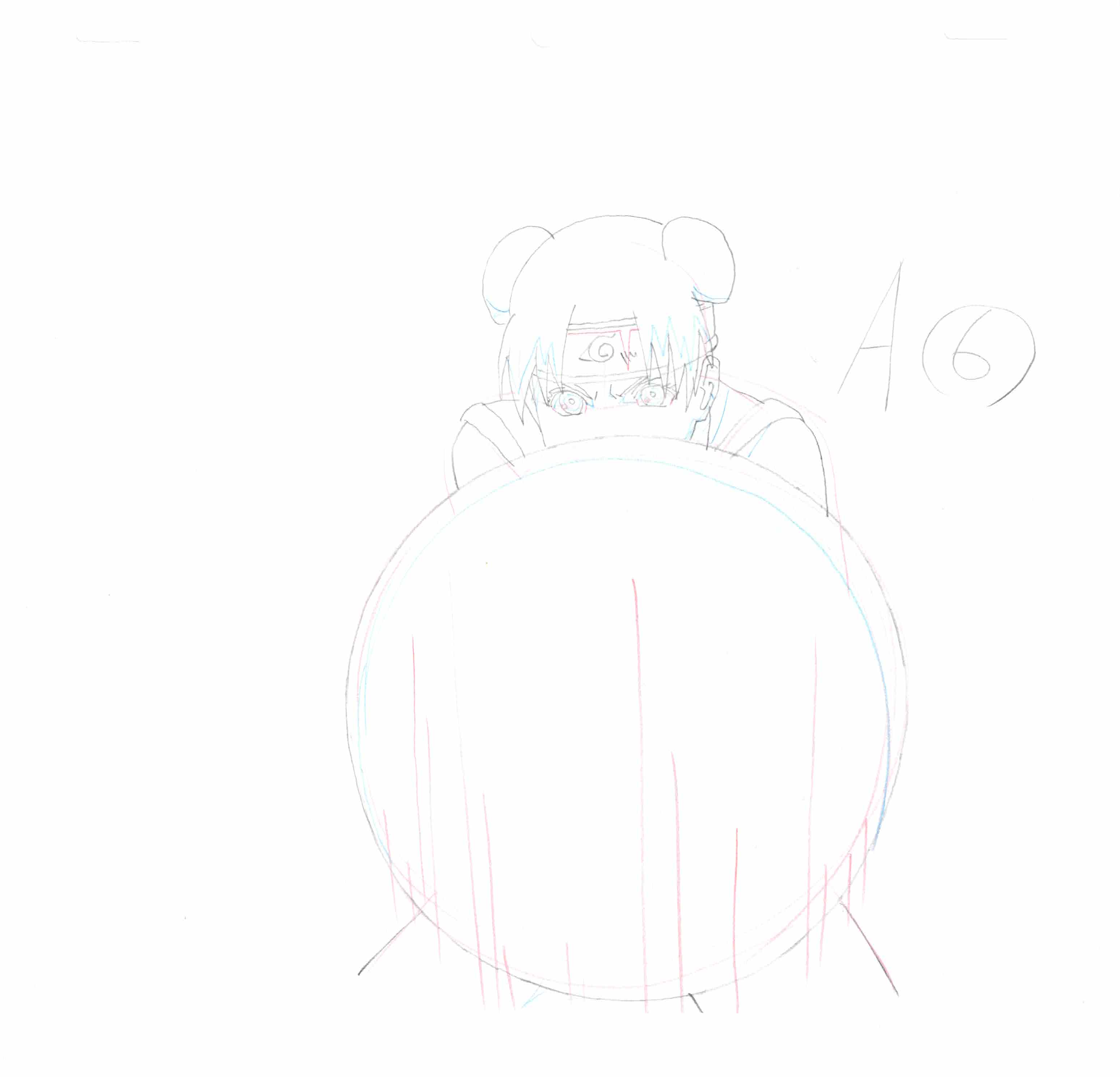 Naruto Original Sketch (Tenten) 4-page Set