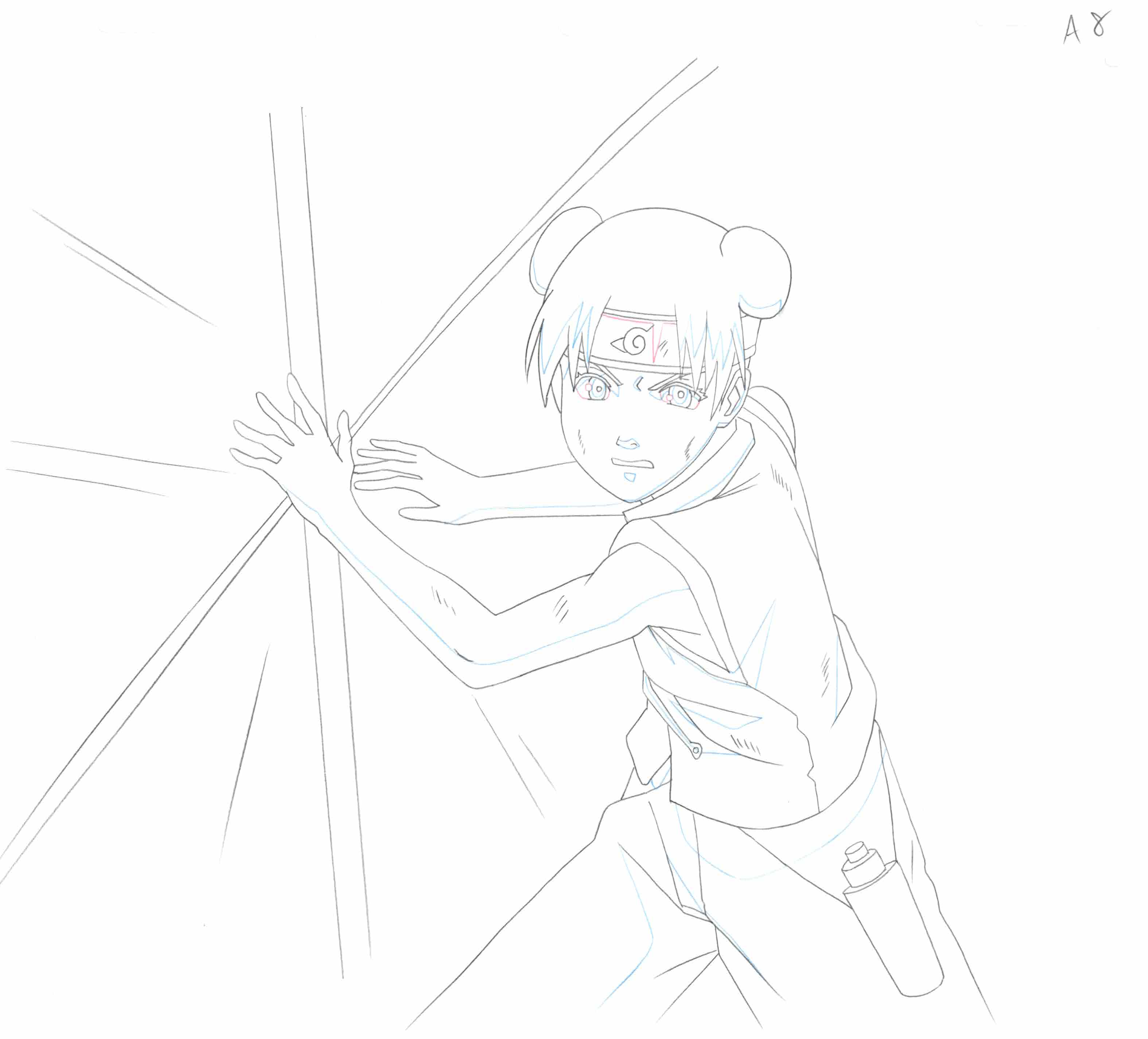 Naruto Original Sketch (Tenten) 4-page Set