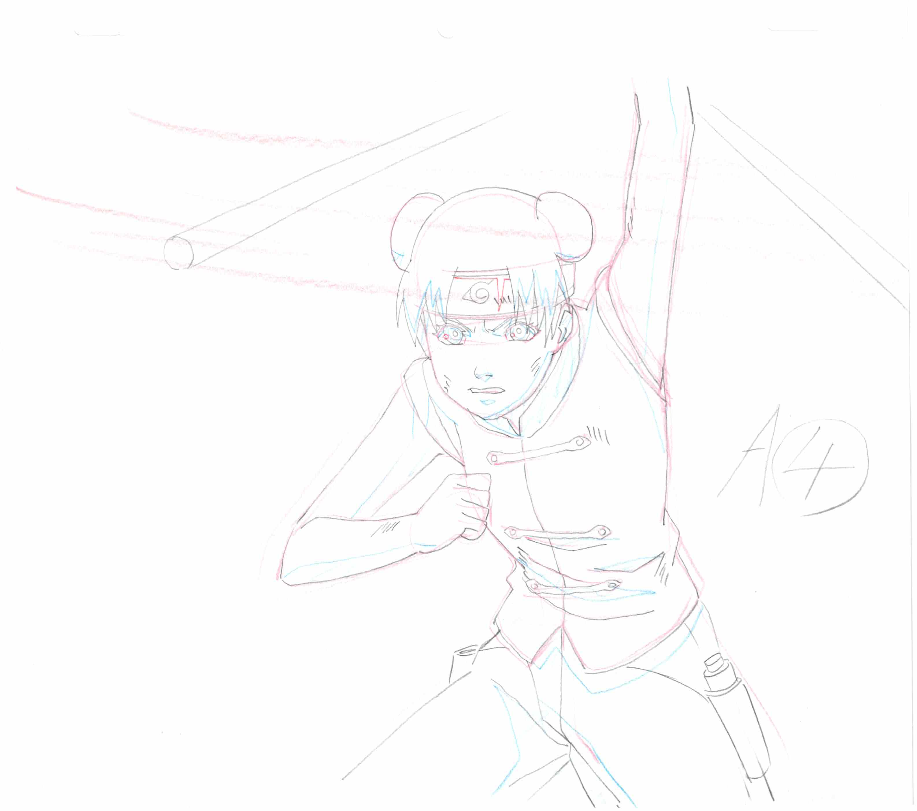 Naruto Original Sketch (Tenten) 5-page Set