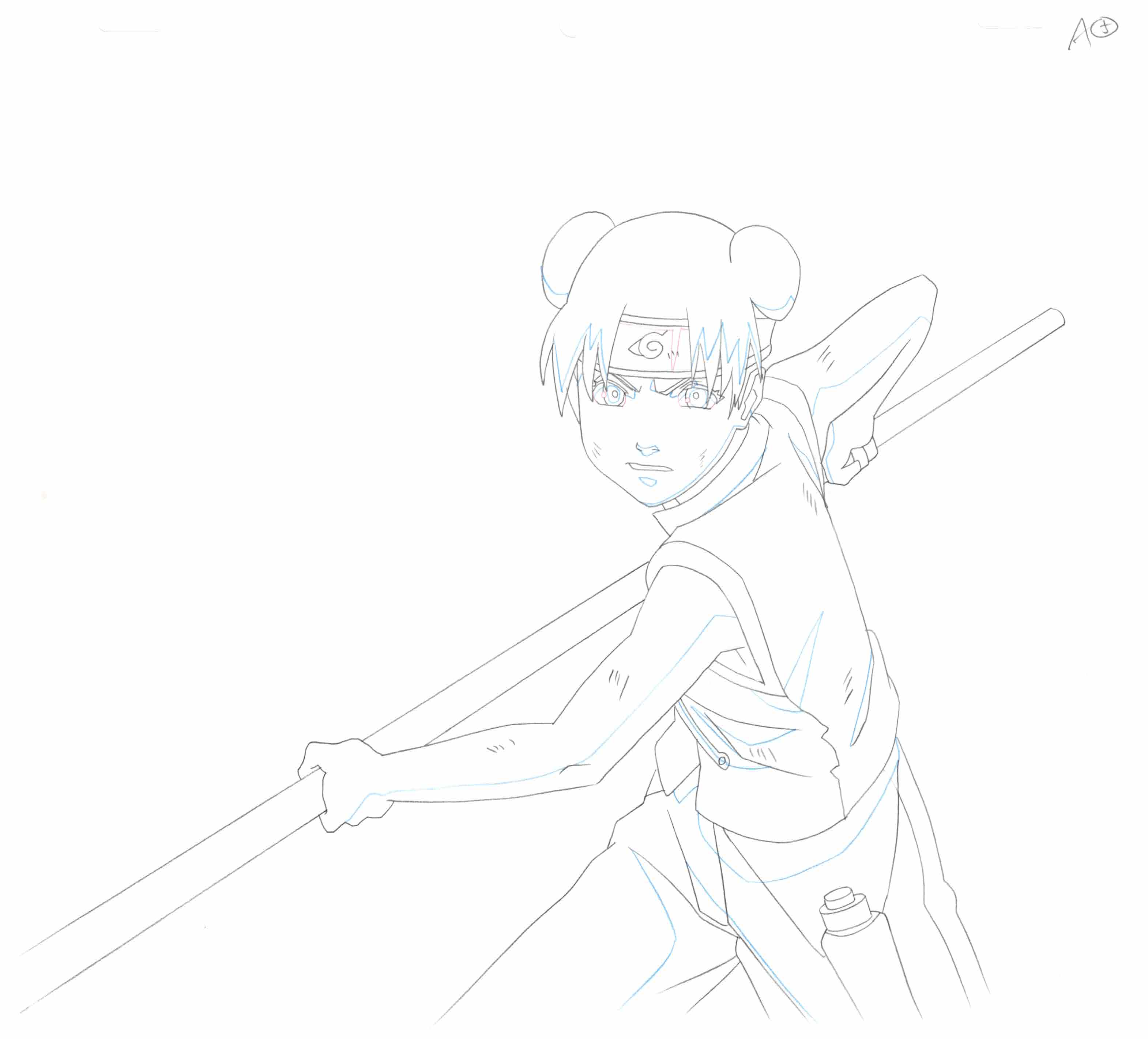 Naruto Original Sketch (Tenten) 5-page Set