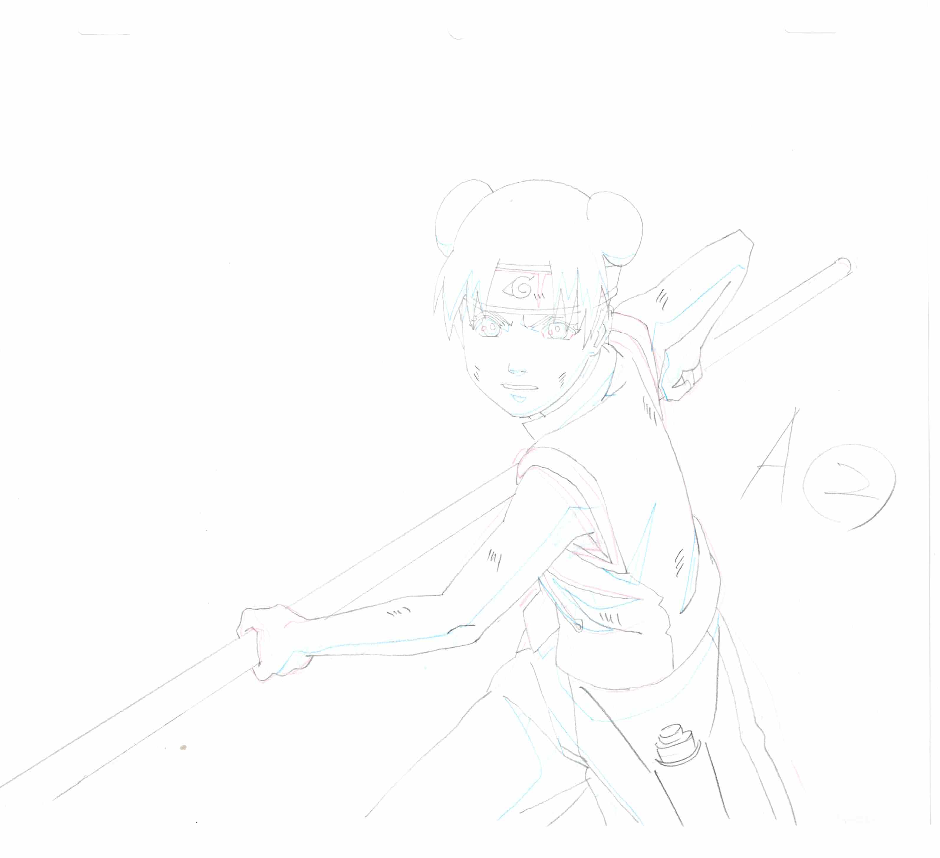 Naruto Original Sketch (Tenten) 5-page Set