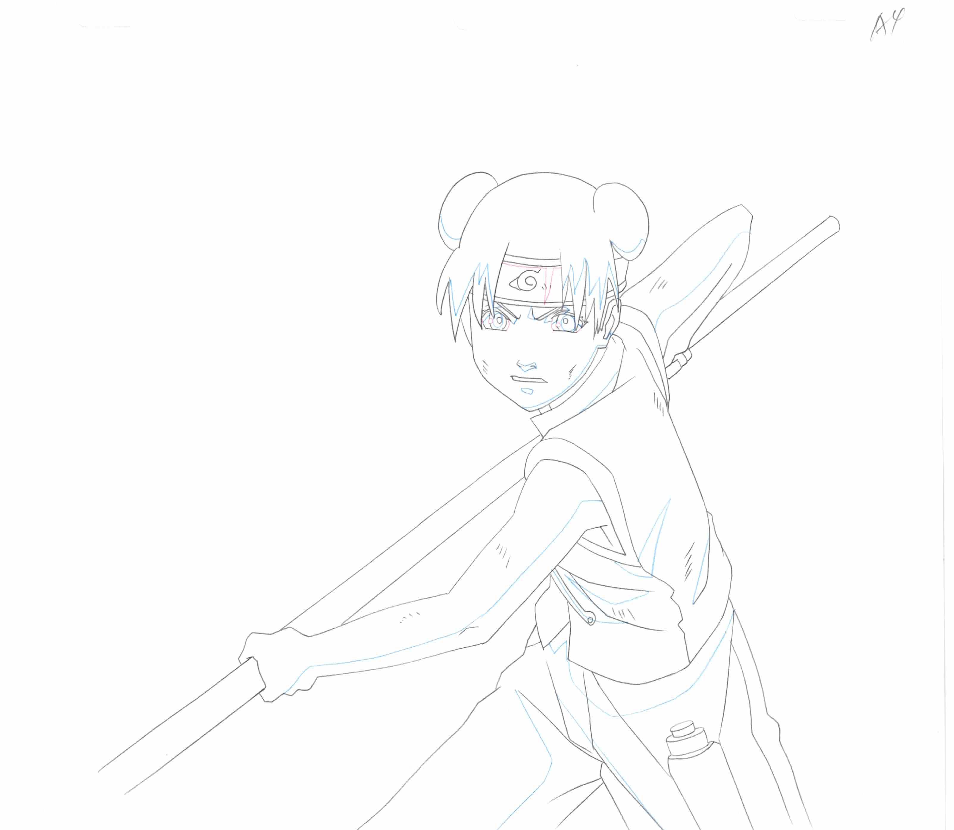 Naruto Original Sketch (Tenten) 5-page Set