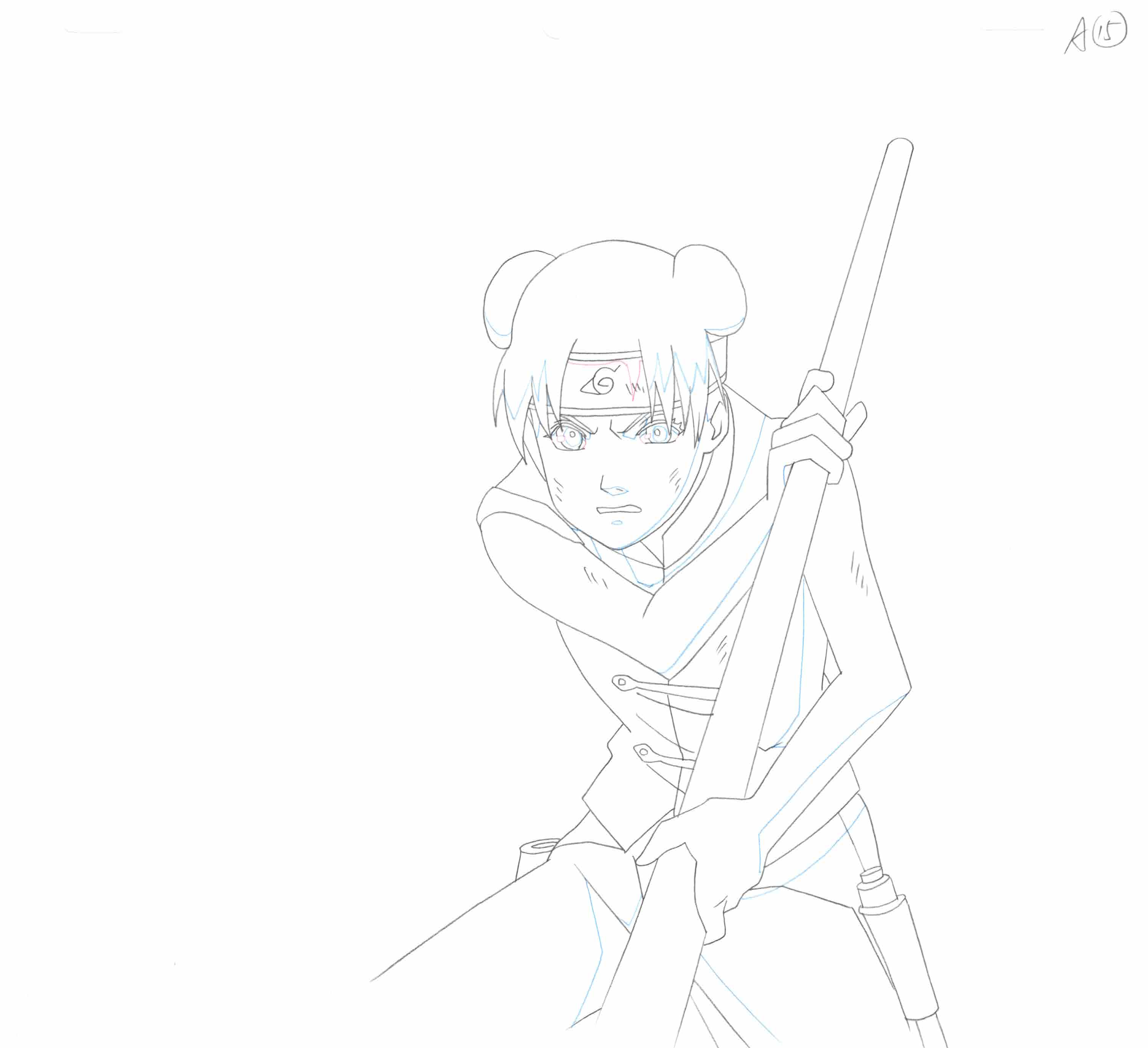 Naruto Original Sketch (Tenten) 6-page Set