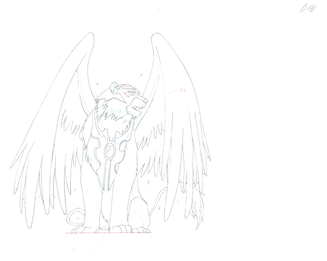 Cardcaptor Sakura Original Drawing, Cel, Background (Sakura Kinomoto & Cerberus)