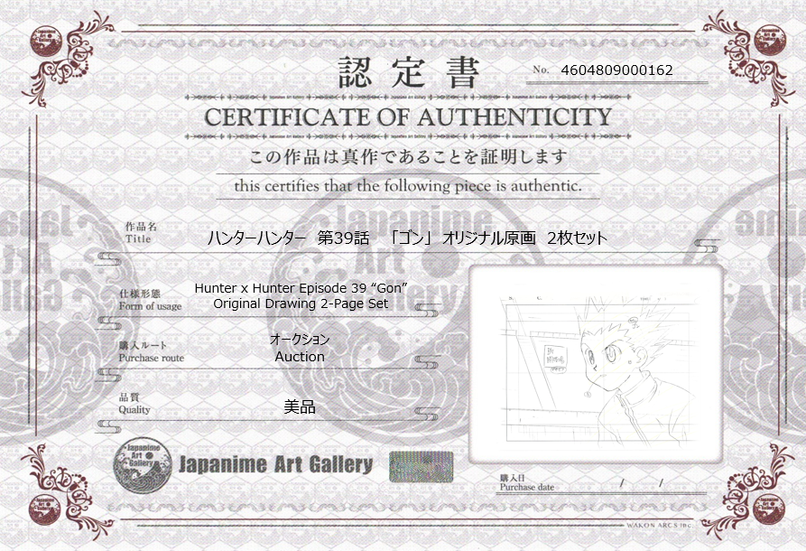 Hunter x Hunter Original Drawing (Gon) 2-Page Set