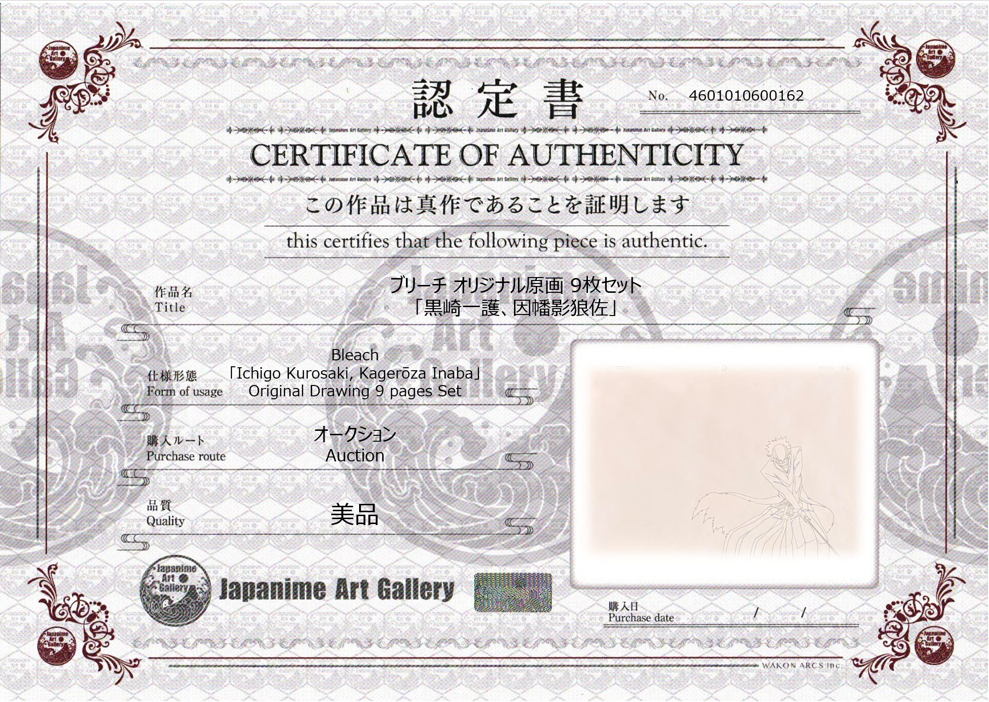 Bleach Original Drawing (Ichigo, Kageroza) 9 pages Set