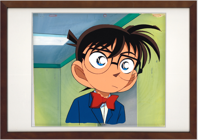 Detective Conan Original Cel, Sketch and Background (Conan Edogawa)