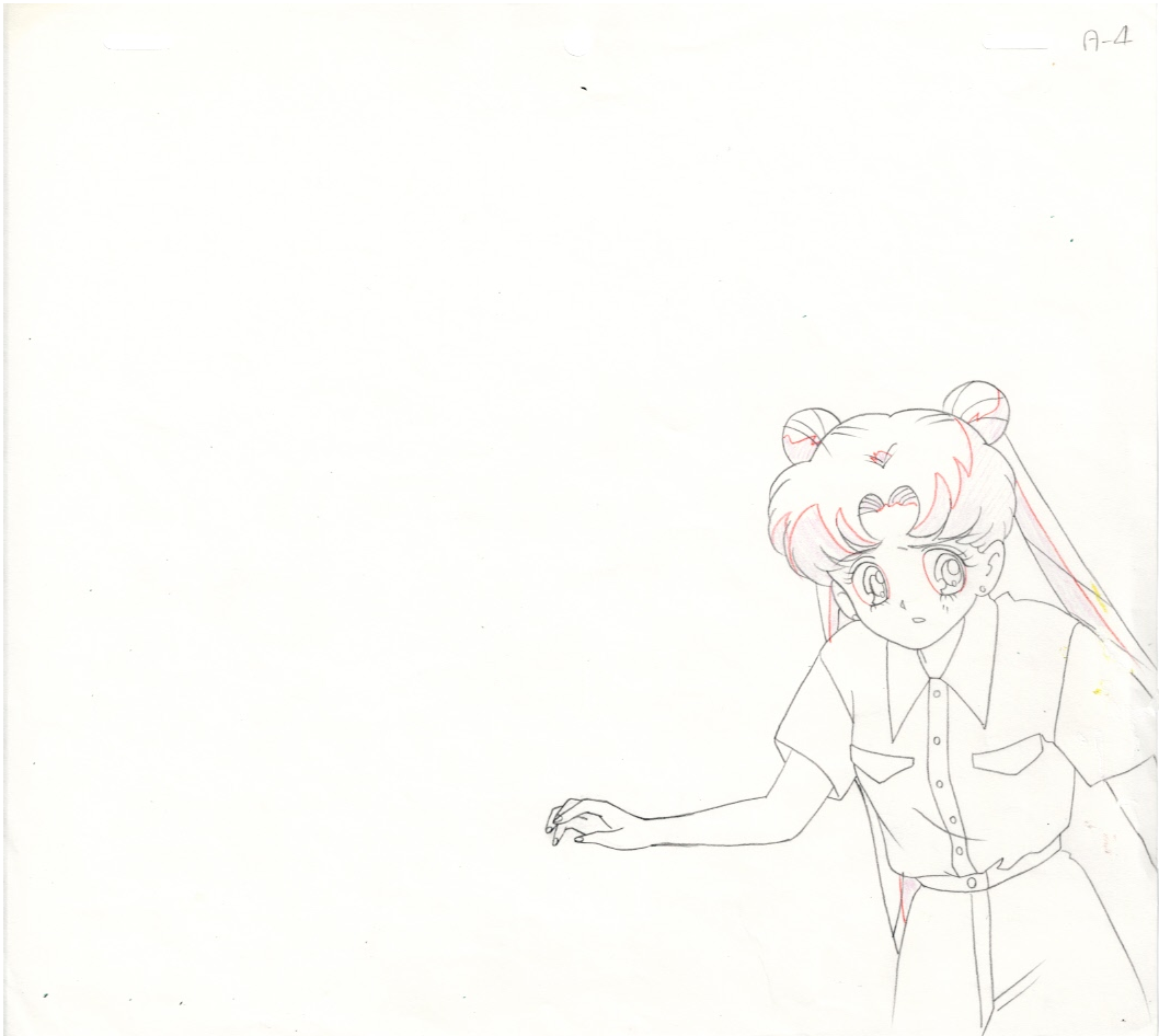 Cel y dibujo original de Sailor Moon (Tsukino Usagi)