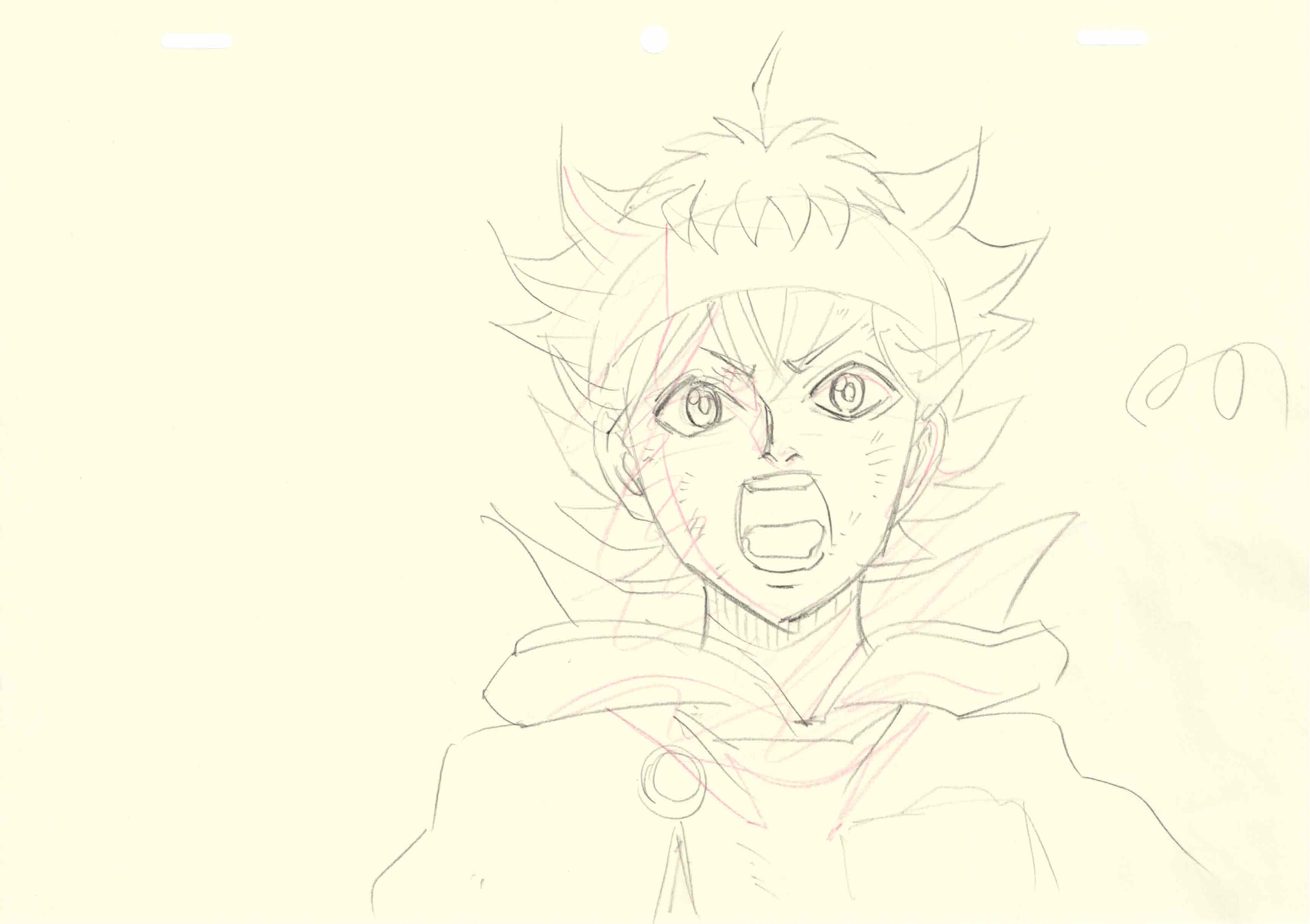 Boceto original de Black Clover (Asta), set de 5 páginas