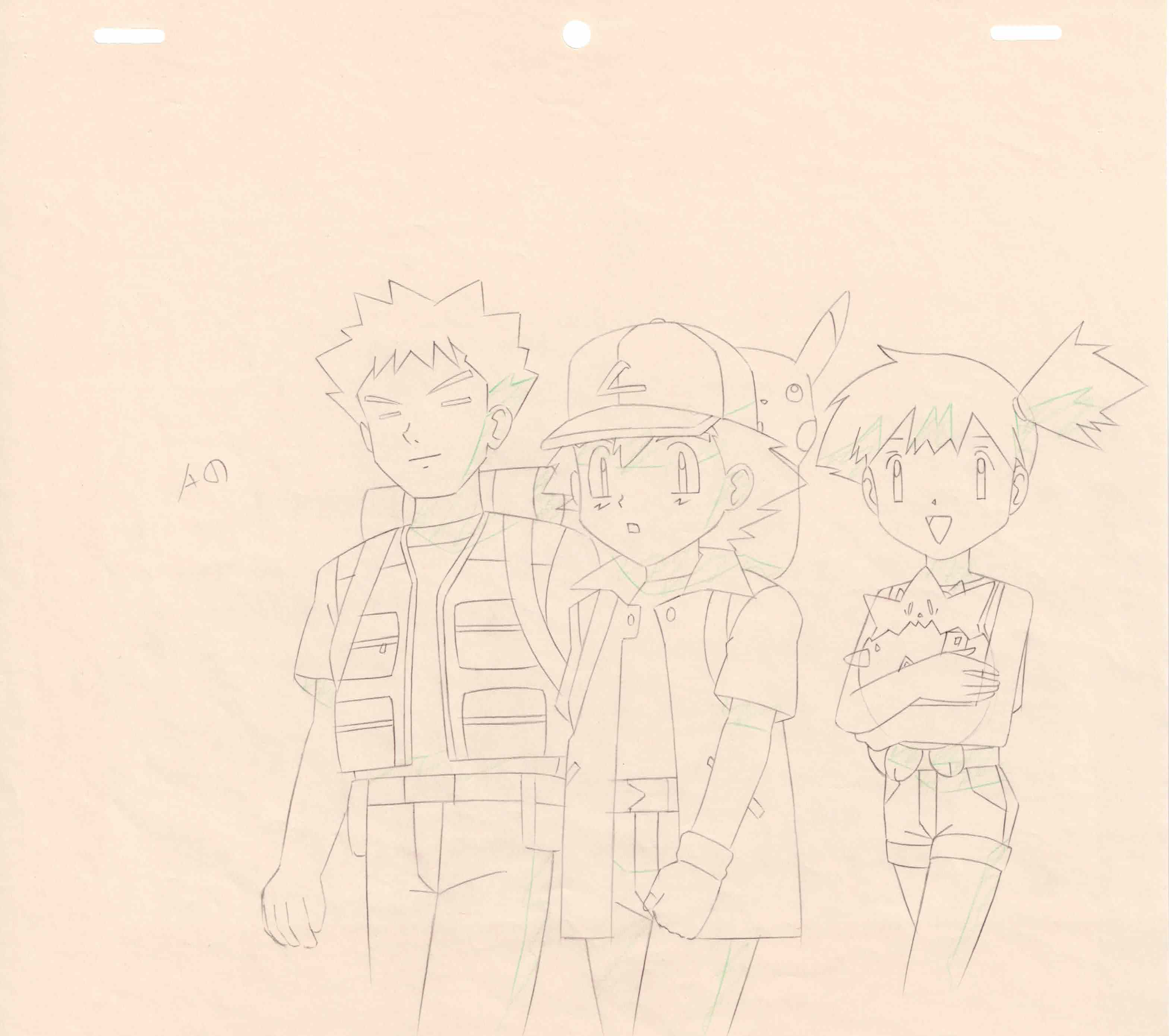 Pokémon Original Sketch (Ash, Brock & Misty)