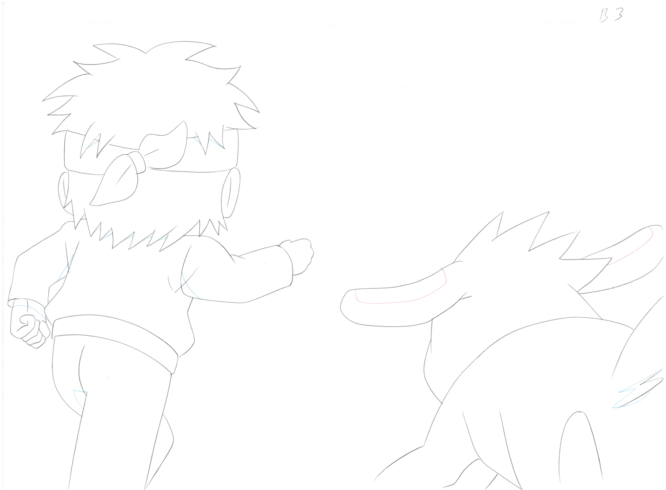 Naruto Original Drawing (Naruto Uzumaki) 2-page Set