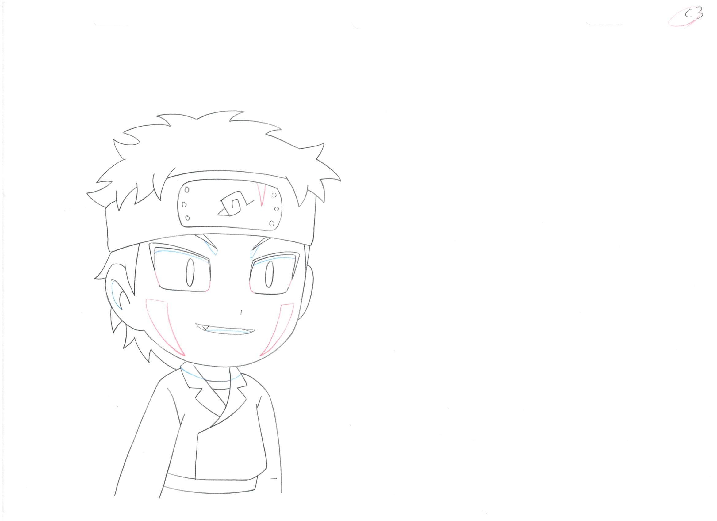 NARUTO Spin-Off: Rock Lee & His Ninja Pals Original Drawing (Kiba Inuzuka)