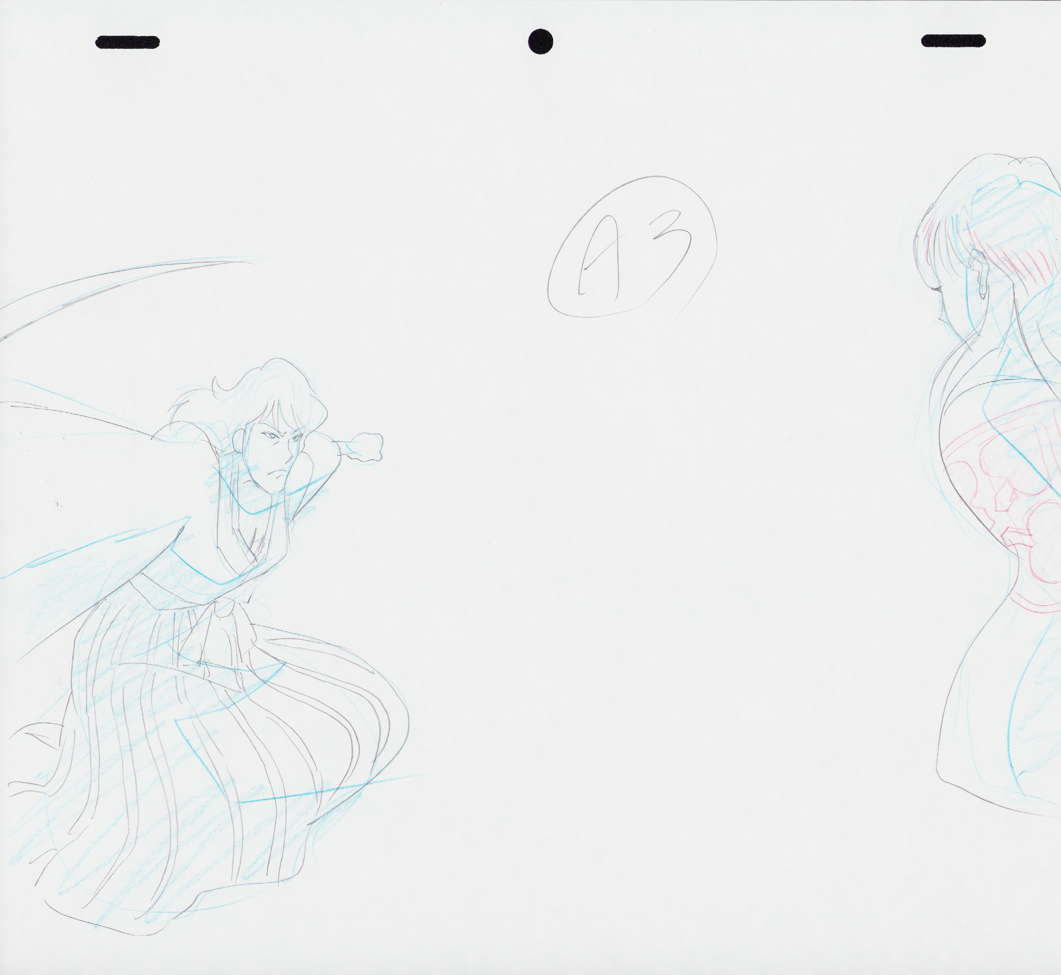 Lupin The Third: Angel Tactics ensemble de 2 genga originaux (Goemon Ishikawa, Tsujigiri Kaoru)