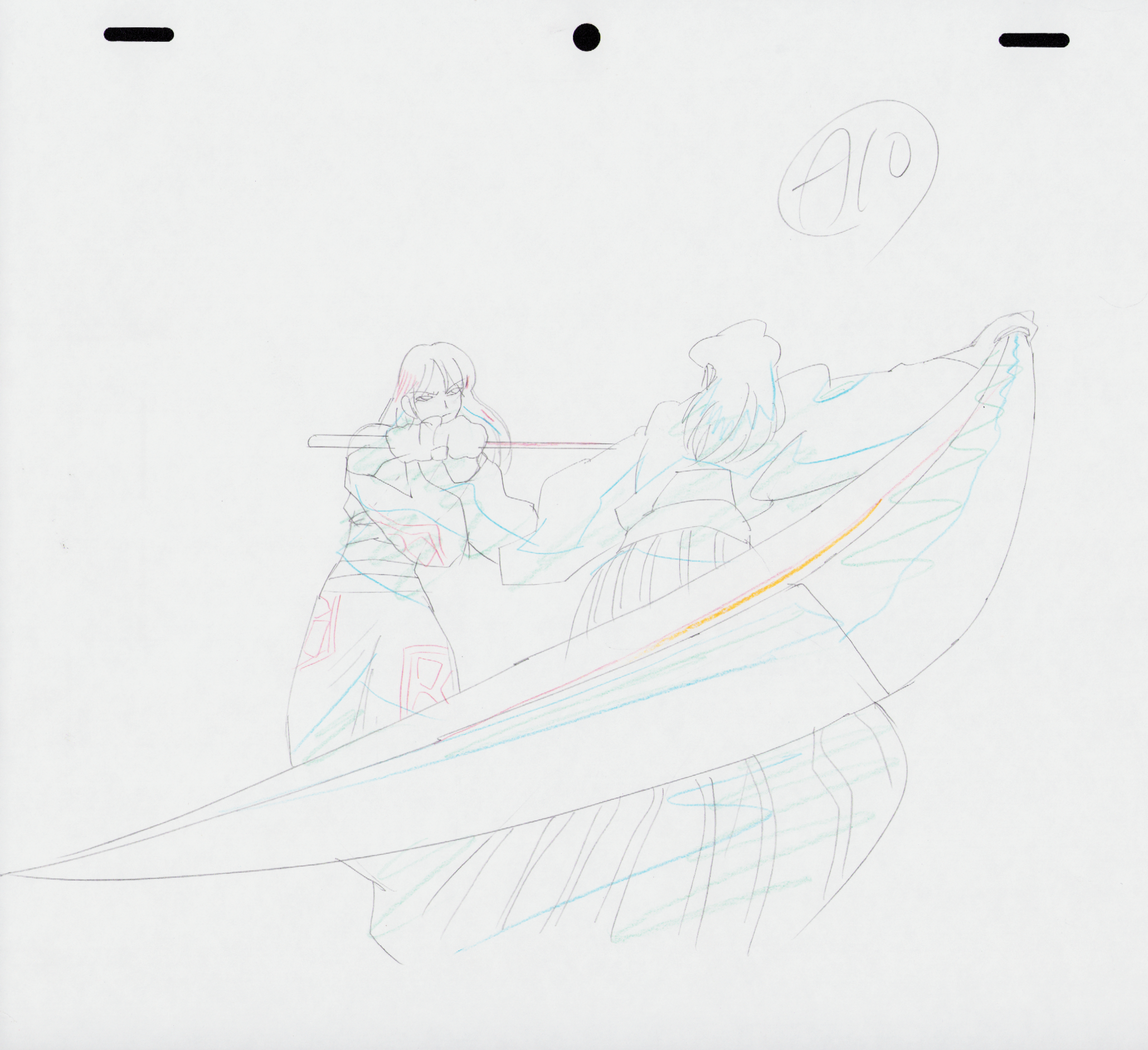 Lupin The Third: Angel Tactics - ensemble de 3 pièces de genga original (Goemon Ishikawa, Tsujigiri Kaoru)