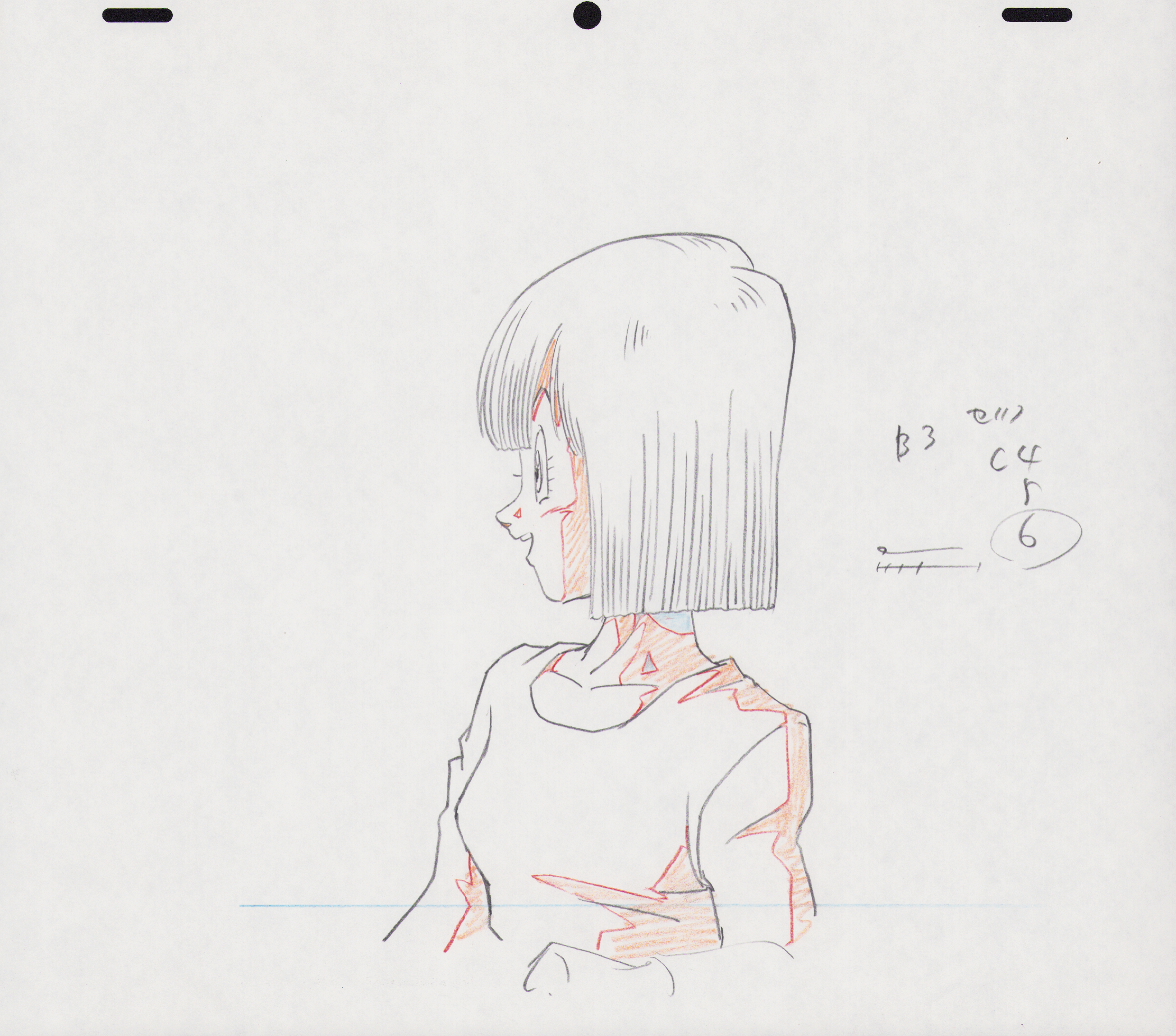 Dragon Ball Z: Gather Together! Goku's World (1992) Original Genga (Bulma) 4-page Set