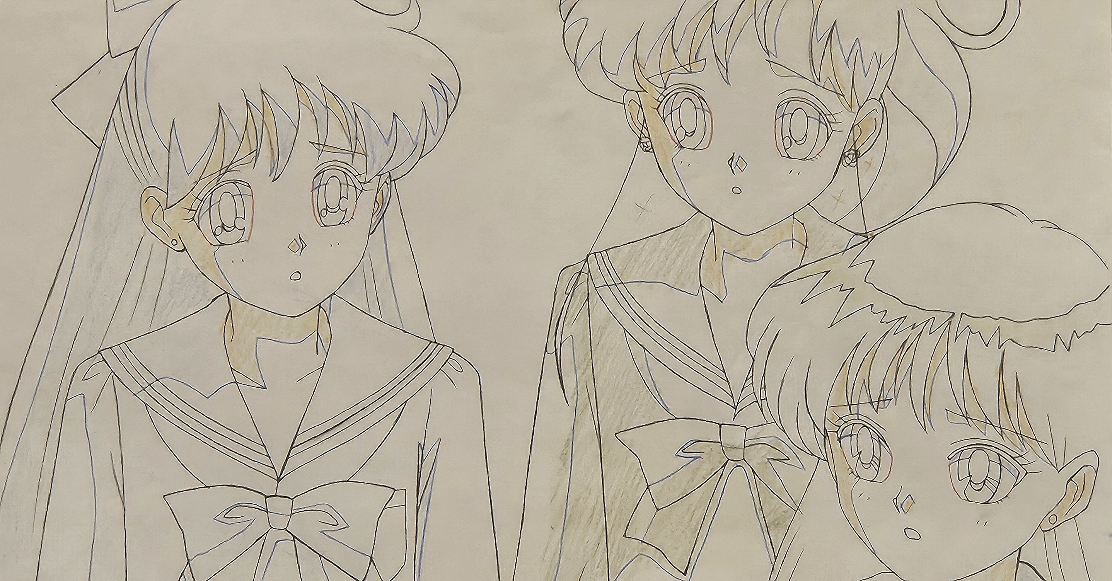 美少女战士原创草图（水手金星、水星和木星）