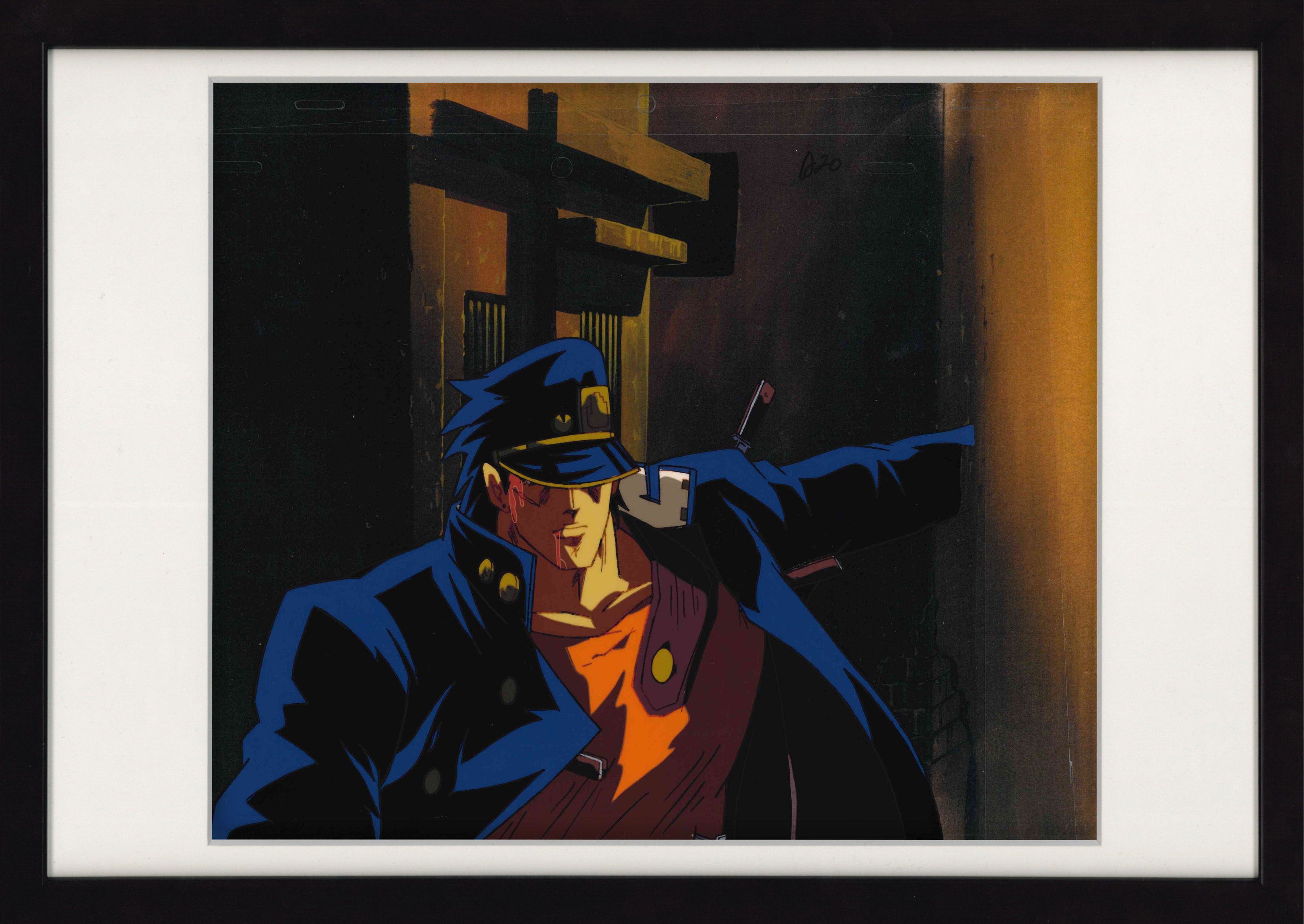 JoJo's Bizarre Adventure (1993 Series) Original Cel, Douga & Background Copy (Jotaro Kujo) 3-Piece Set