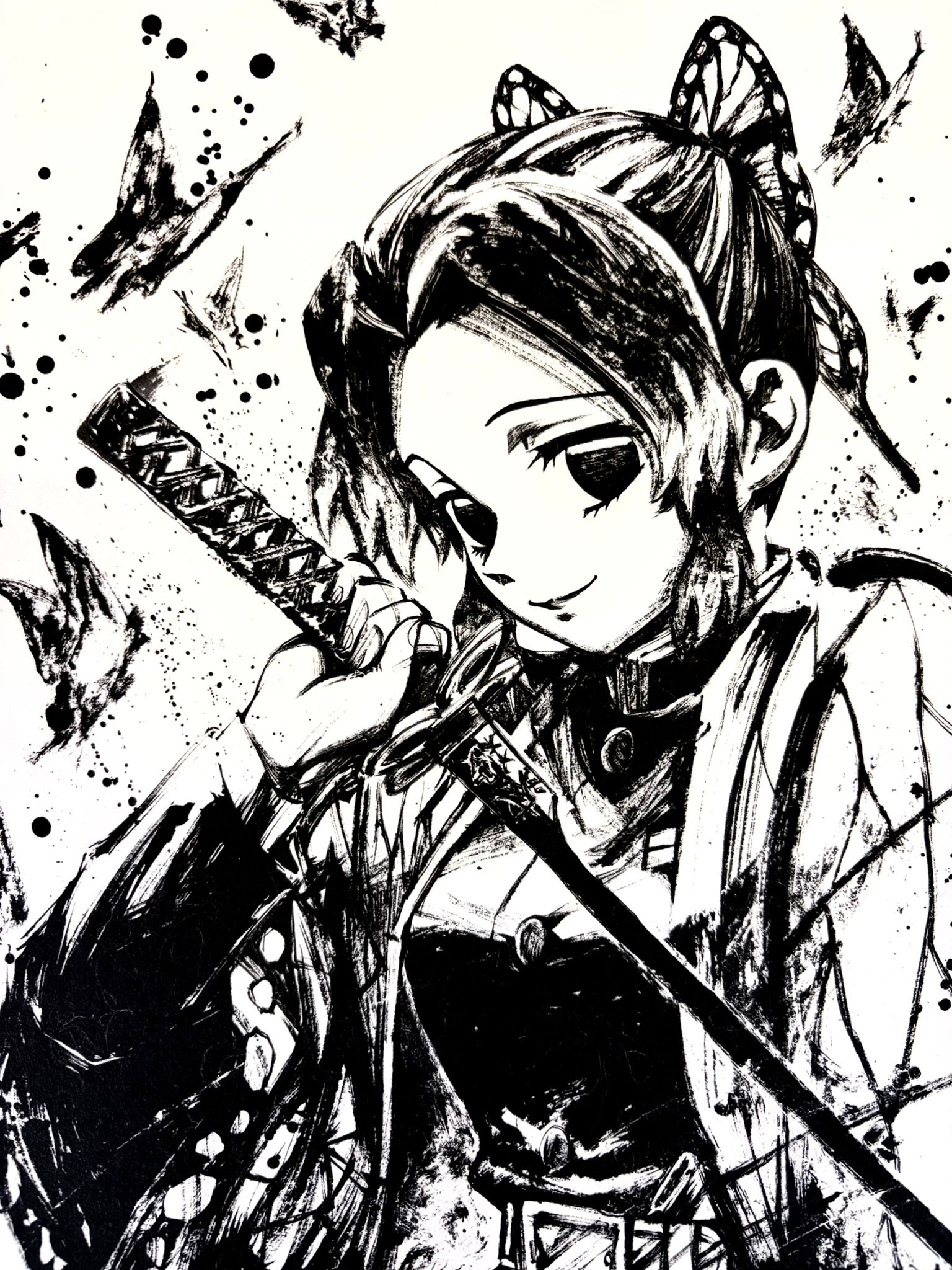 Demon Slayer Limited Reproduction Sumi-e (Shinobu Kocho)