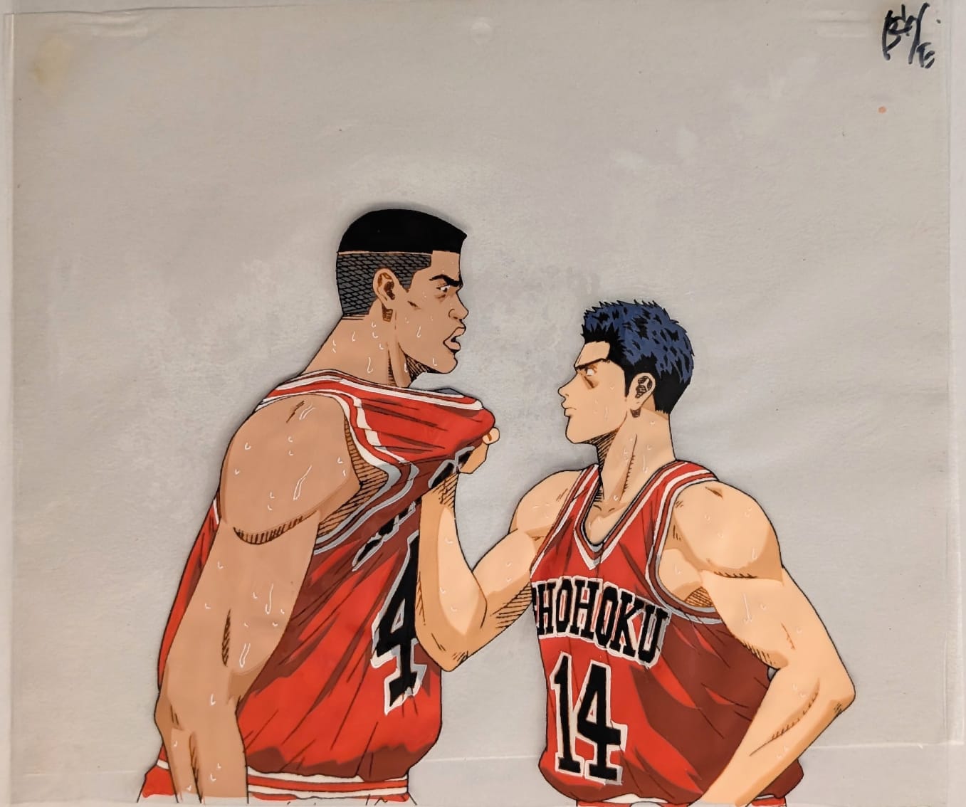 Slam Dunk Original Sketch and Cel (Takenori Akagi & Hisashi Mitsui) 2-page set