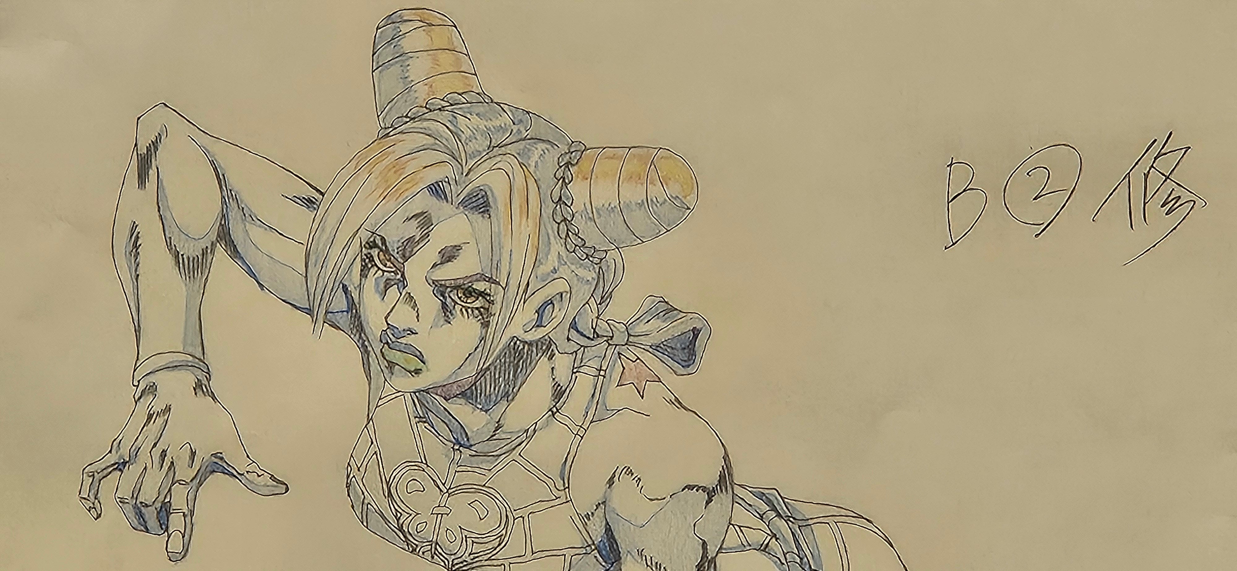 Boceto original de La extraña aventura de JoJo (Jolyne)