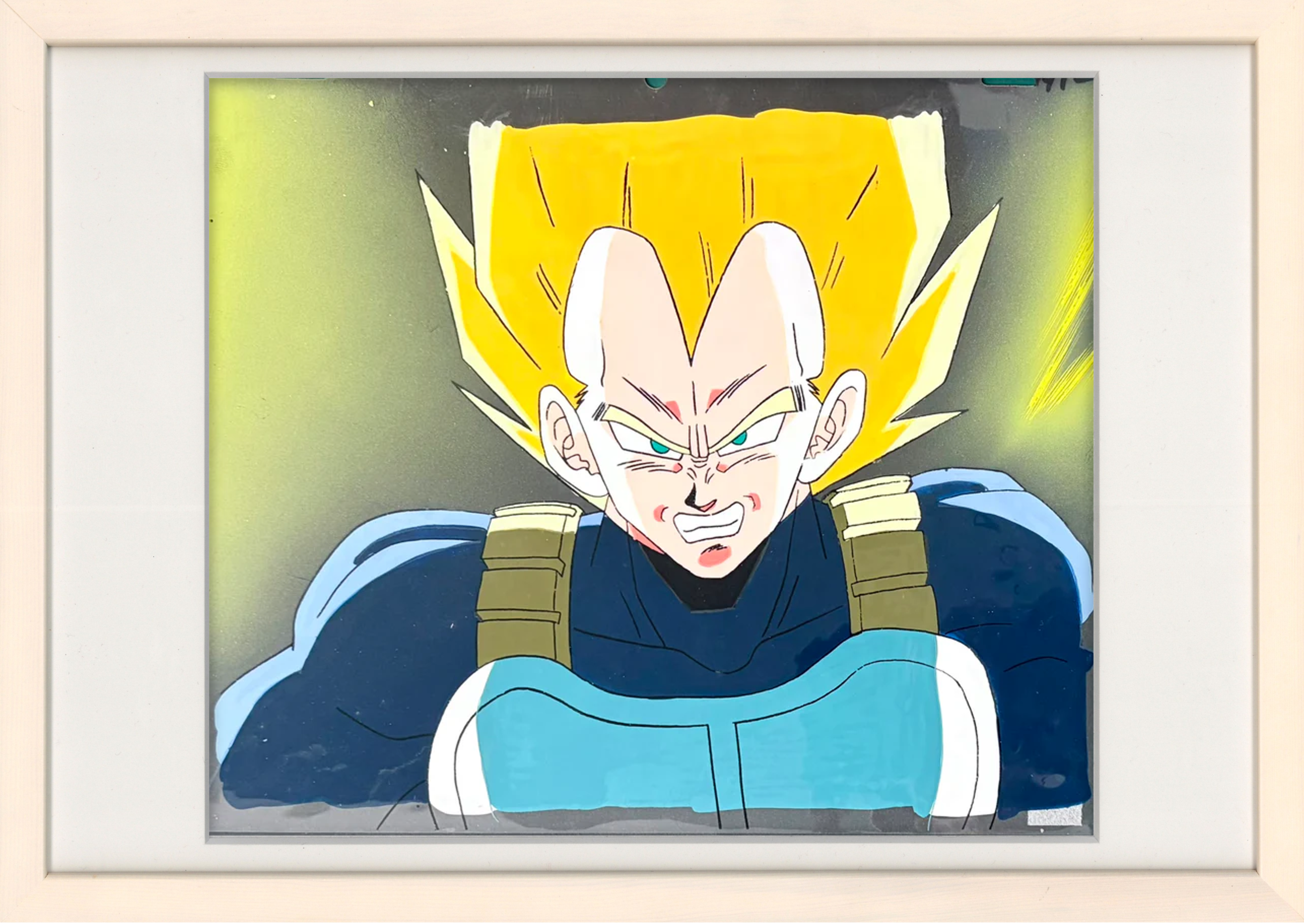 Dragon Ball Z Original Cel, Sketch, & Background (Vegeta)