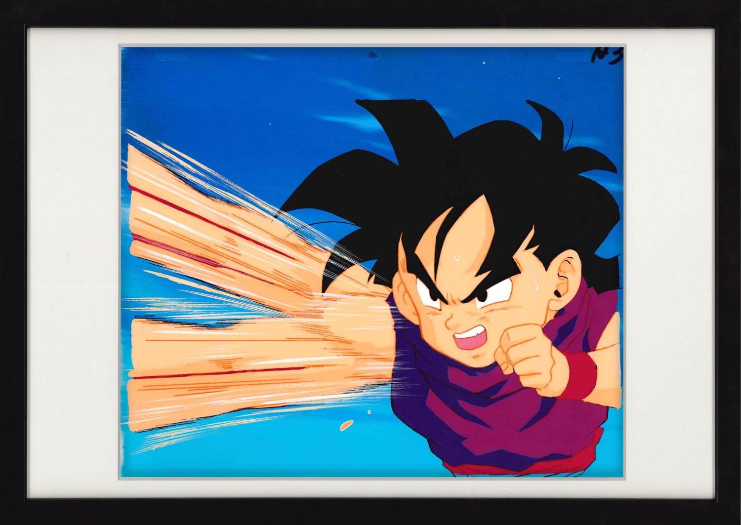 Dragon Ball Z Original Cel, Drawing and Background (Son Gohan)