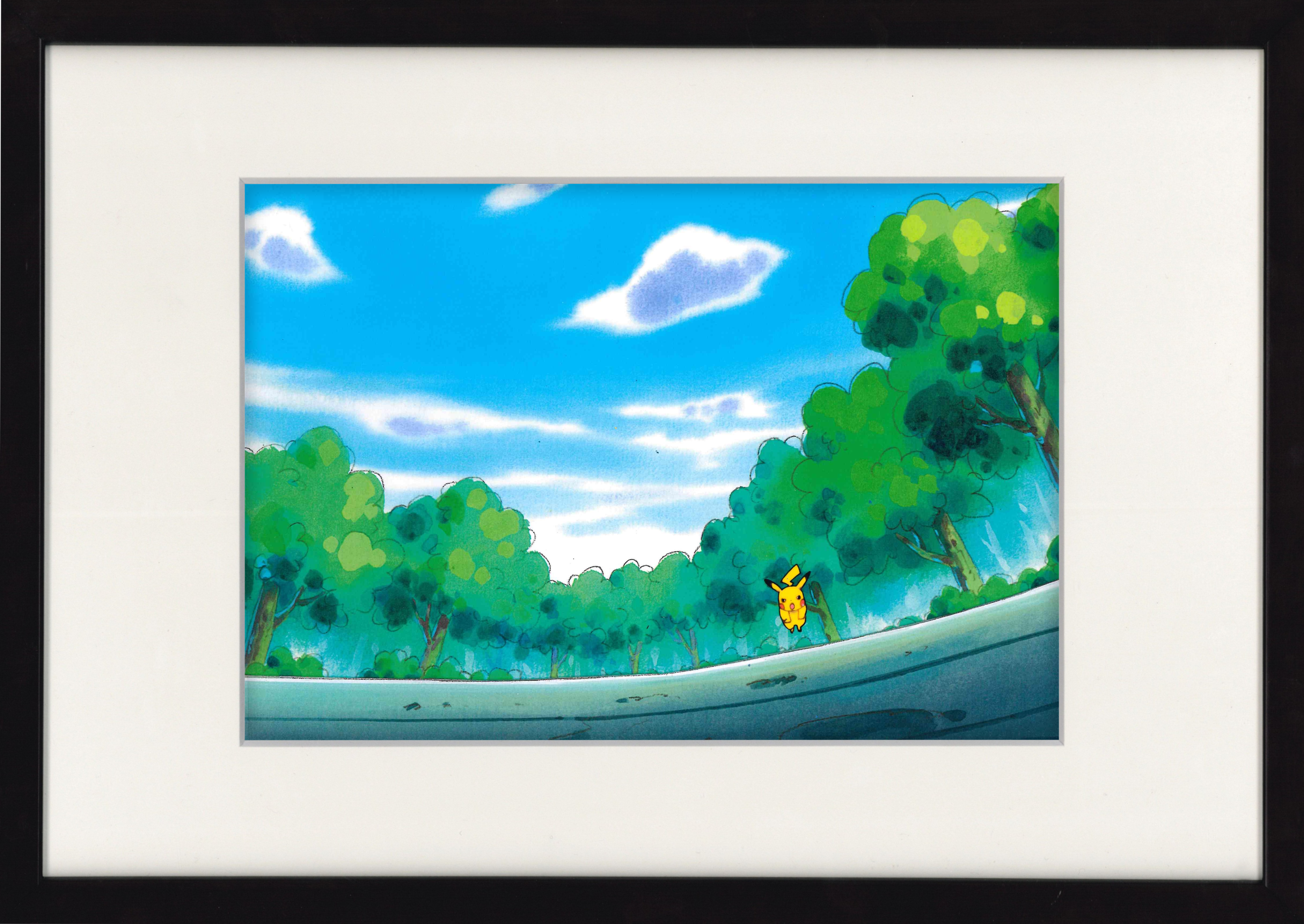 Pokemon Original Cel, Genga and Background Copy (Pikachu) 4-Piece Set