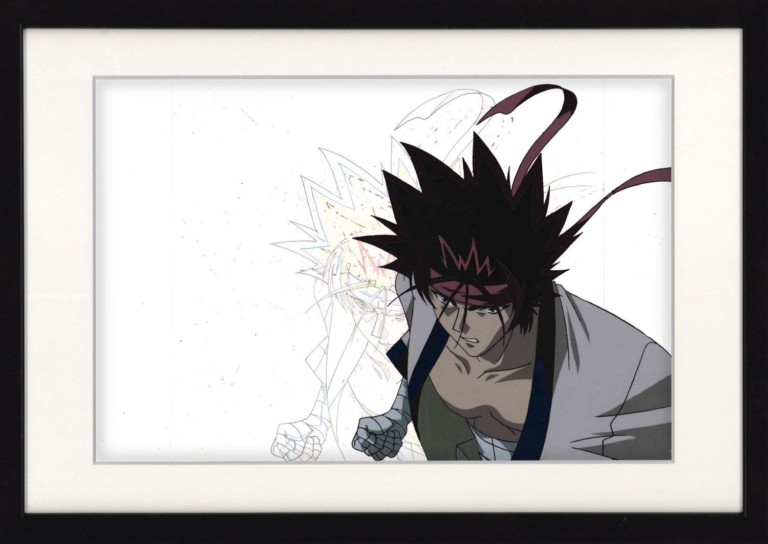 Rurouni Kenshin Original Cel and Drawing (Sanosuke Sagara)