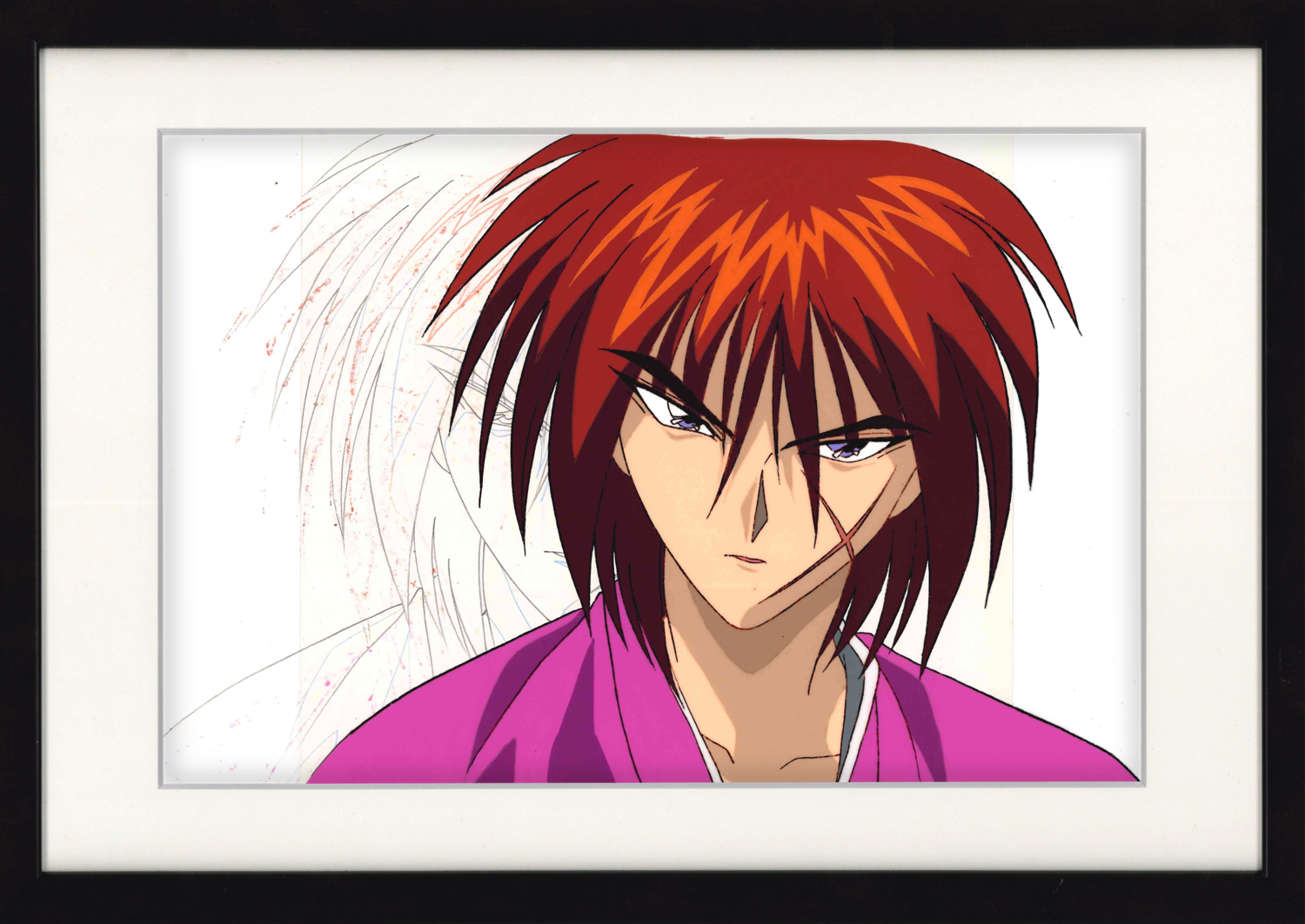 Rurouni Kenshin Original Cel and Drawing (Kenshin Himura)