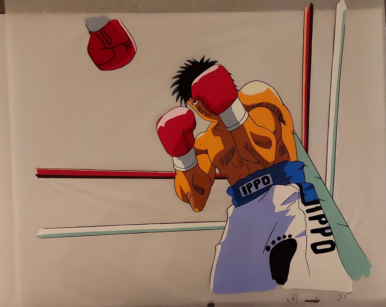 Hajime No Ippo Original Cel & Sketch (Ippo Makunouch, frame B15)