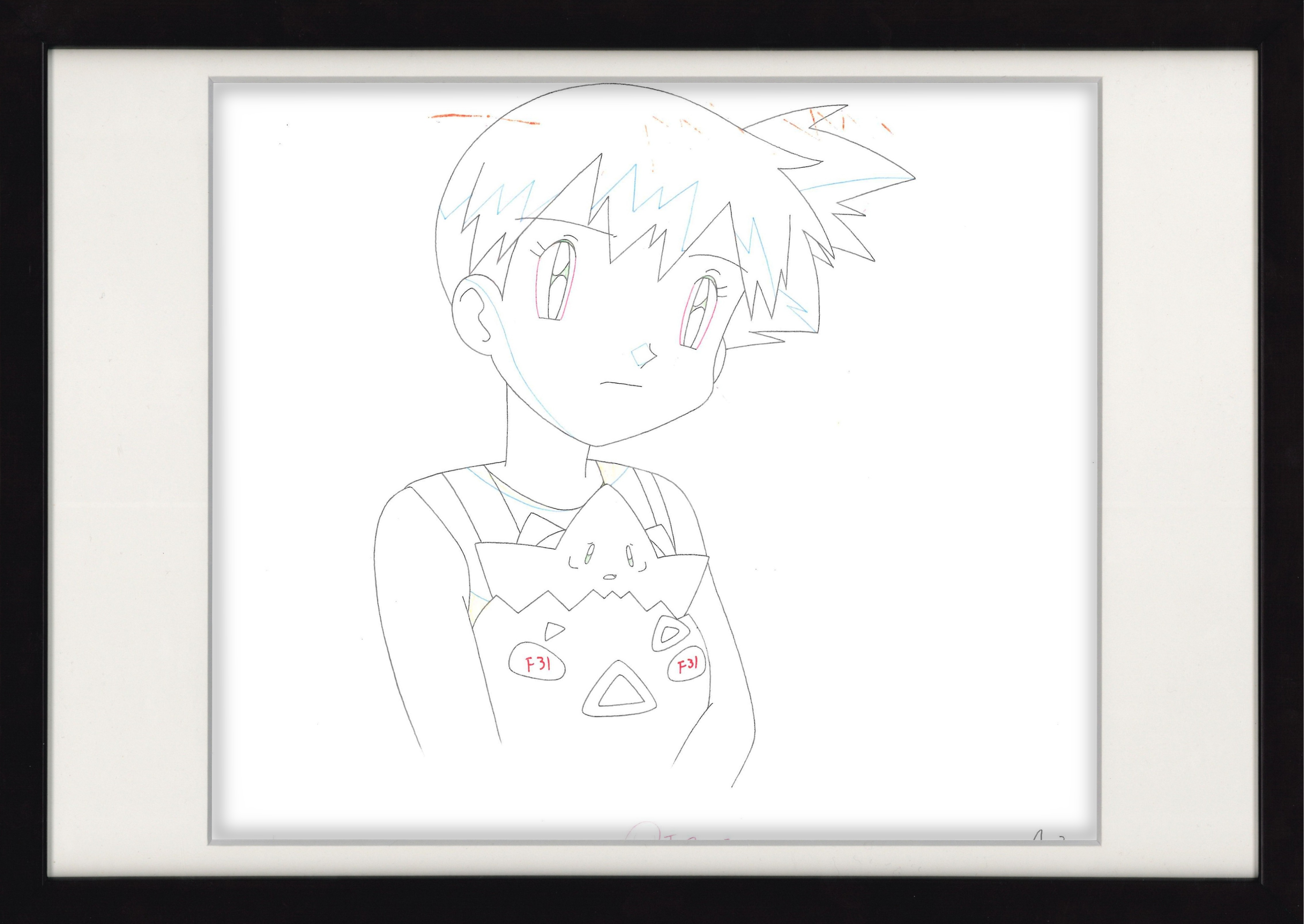 Pokemon Original Genga, Layout Copy (Misty, Togepi, Jessie, Meowth, James) 3-Piece Set