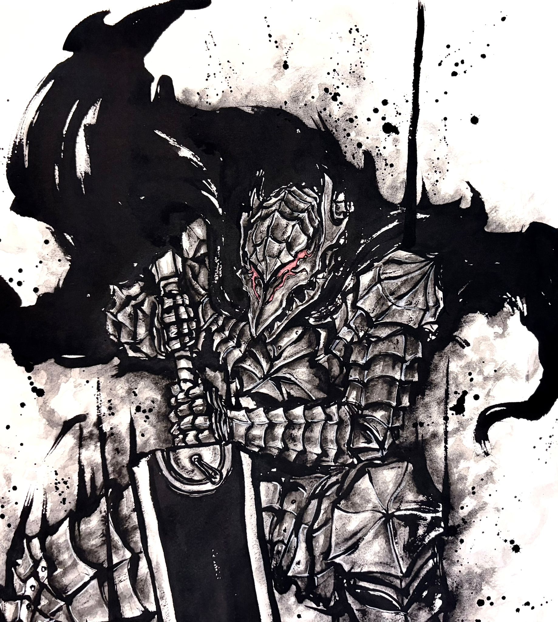 Berserk Limited Reproduction Sumi-e (Guts, Berserker Armor)