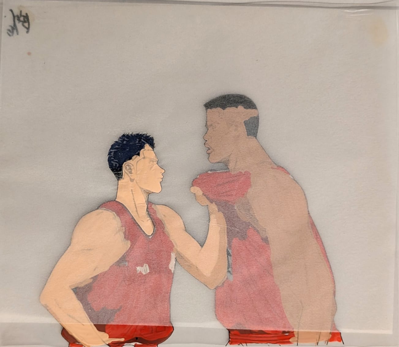 Slam Dunk Original Sketch and Cel (Takenori Akagi & Hisashi Mitsui) 2-page set