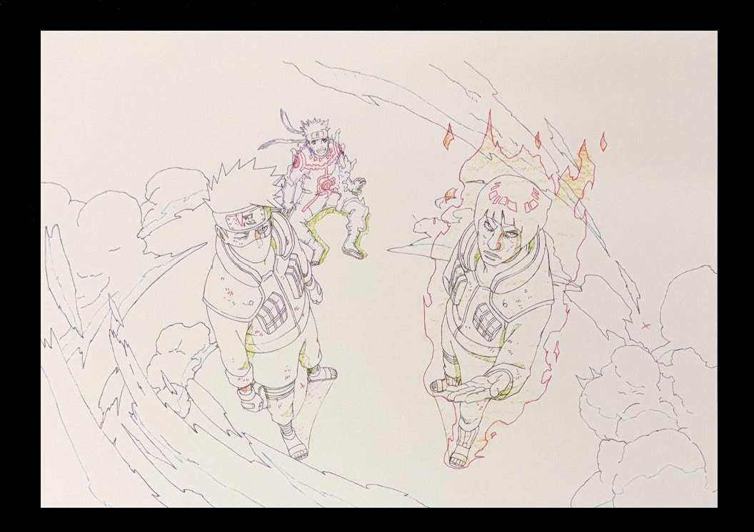 Reproducción limitada de Naruto Shippuden (Kakashi Hatake, Might Guy y Naruto Uzumaki)