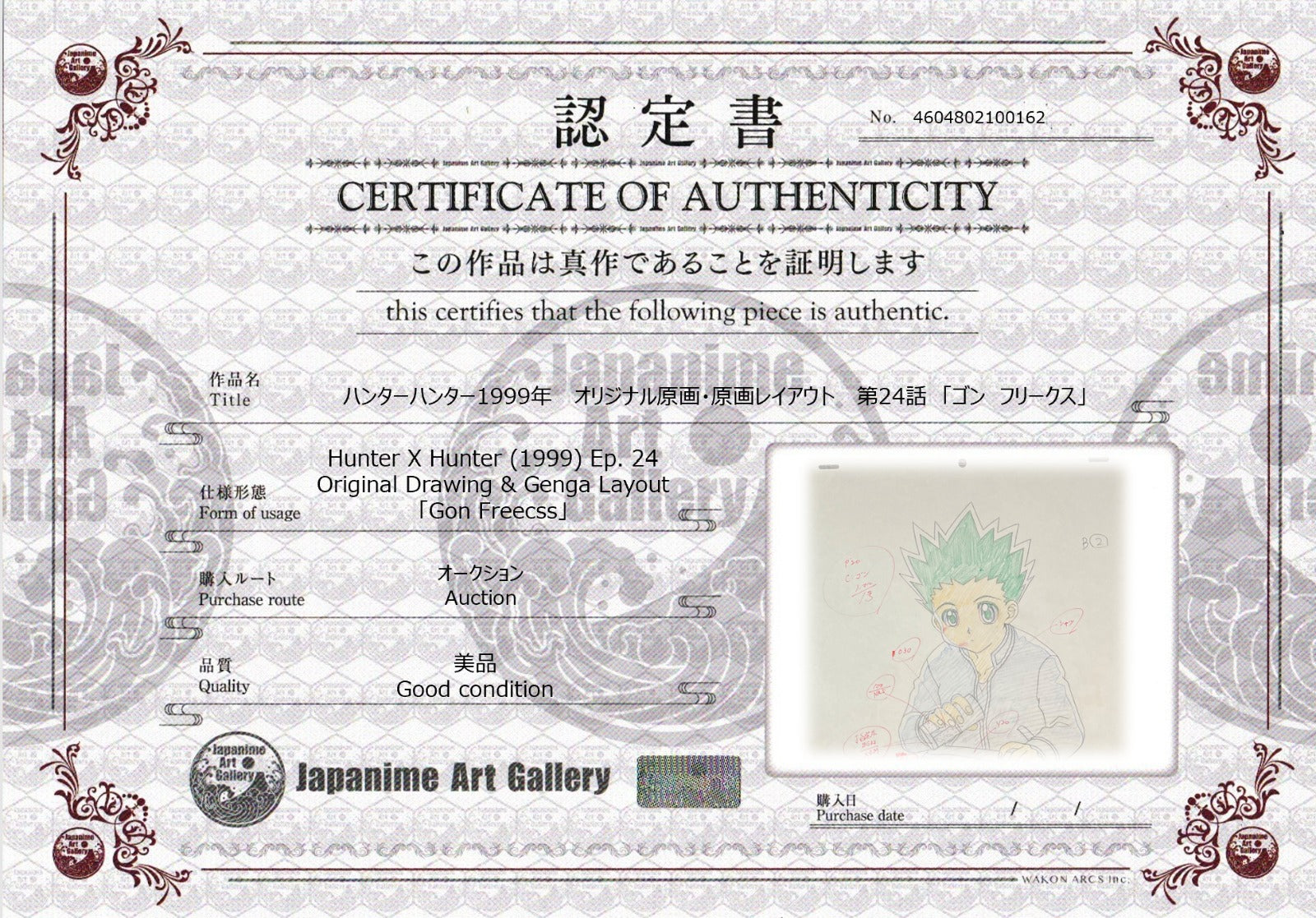 Conjunto de 2 páginas de dibujos originales de Hunter x Hunter (Gon)