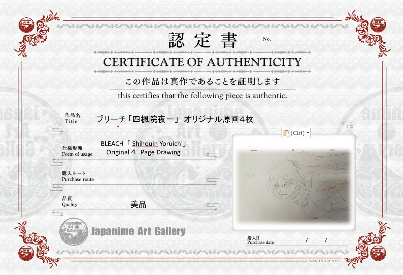 Boceto original de Bleach (Shihouin Yoruichi)