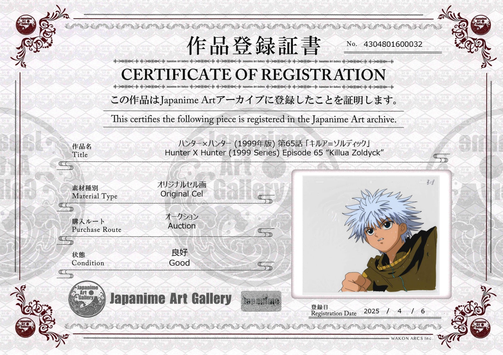 Cel original de Hunter x Hunter (Killua)