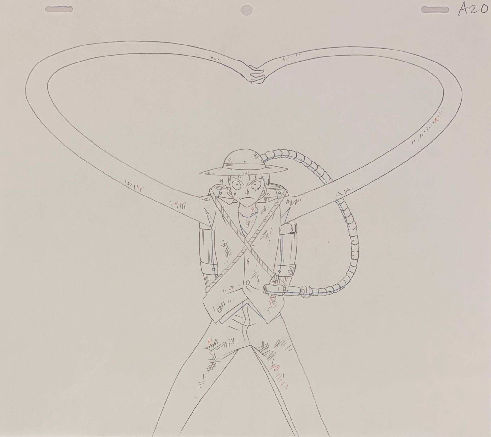 One Piece Original Drawing (Monkey D. Luffy) 3-page set