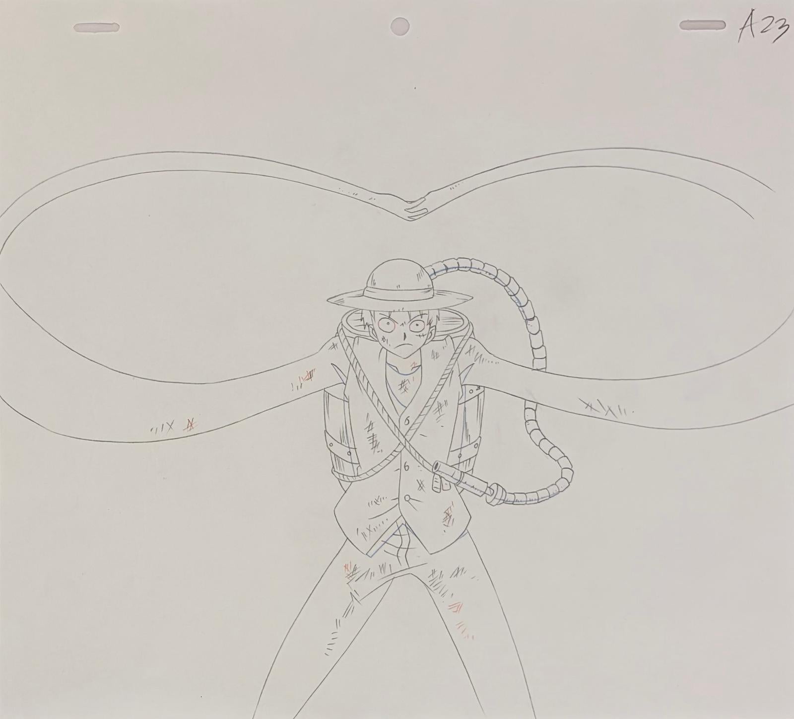 One Piece Original Drawing (Monkey D. Luffy) 2-page set