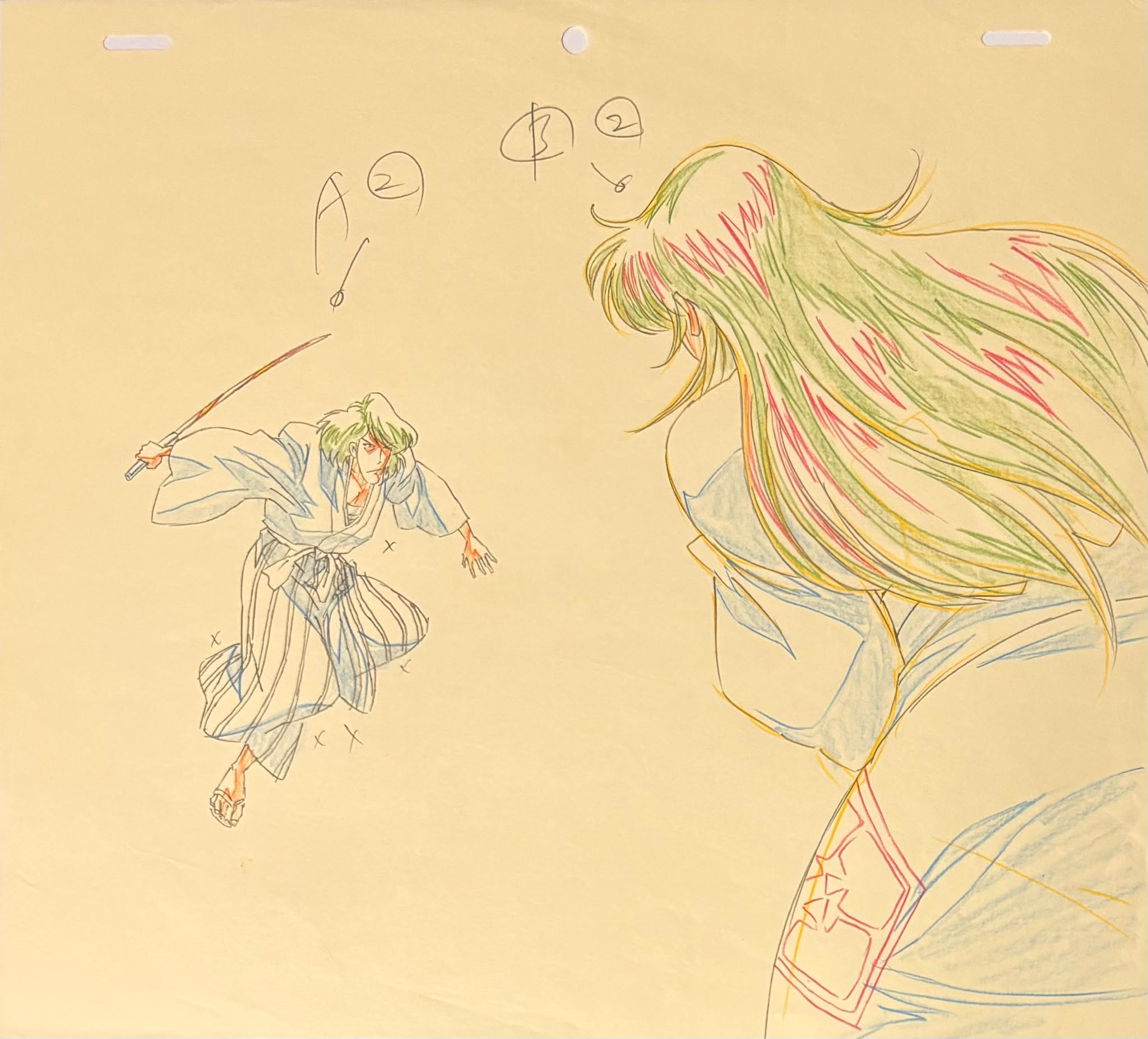 Lupin The Third: Angel Tactics Original Genga (Goemon Ishikawa, Tsujigiri Kaoru) 2-Piece Set