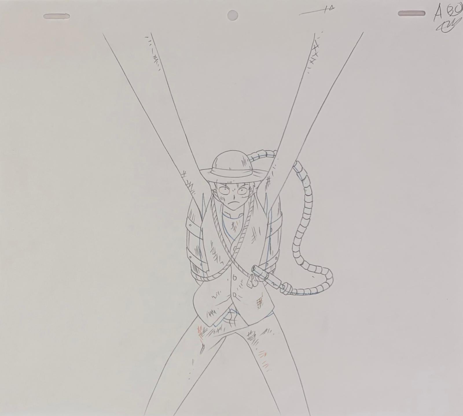 One Piece Original Drawing (Monkey D. Luffy) 2-page set